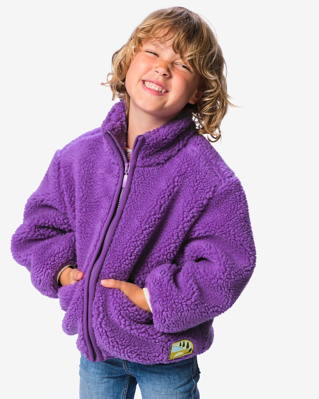 HEMA-HEMA-Kinderjas-Teddy-Fleece-Paars-paars