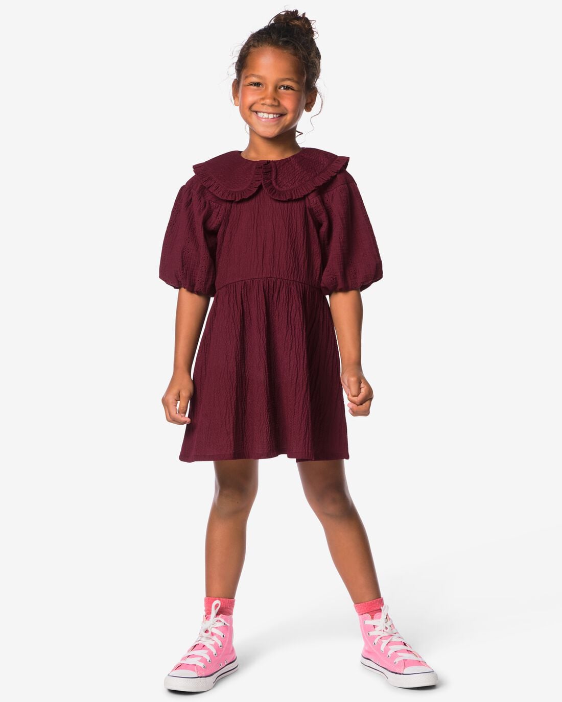 HEMA-HEMA-Kinderjurk-Wijd-Bordeauxrood-bordeauxrood