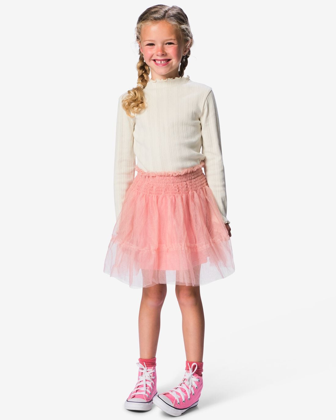 HEMA-HEMA-Kinderrok-Wijd-Mesh-Roze-roze