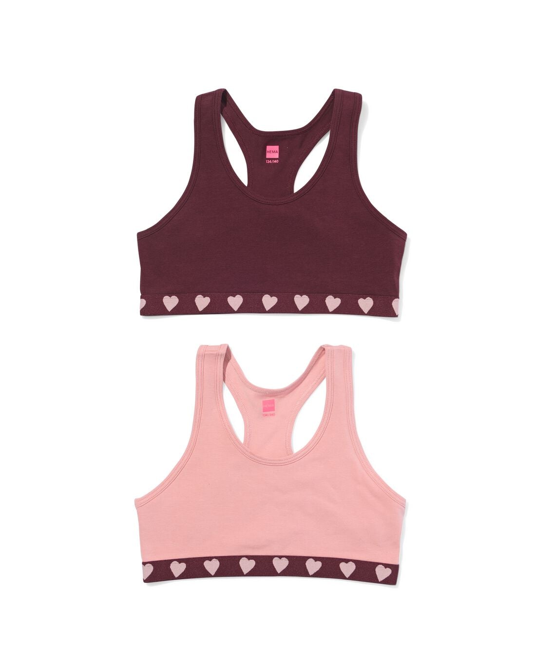 HEMA-HEMA-Kindertops-Hartjes-2-Stuks-Bruin-bruin