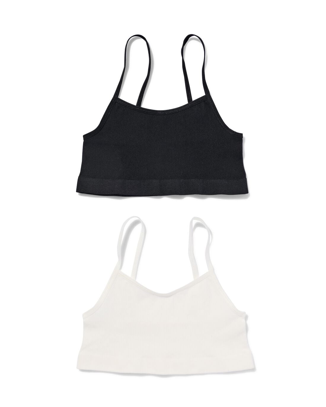 HEMA-HEMA-Kindertops-Naadloos-Rib-2-Stuks-Wit-wit