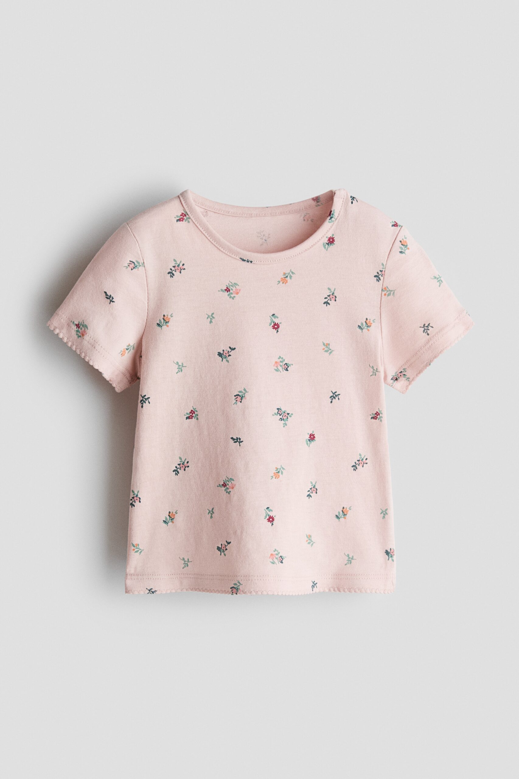 H & M - Katoenen top met print - Lichtroze/Bloemen