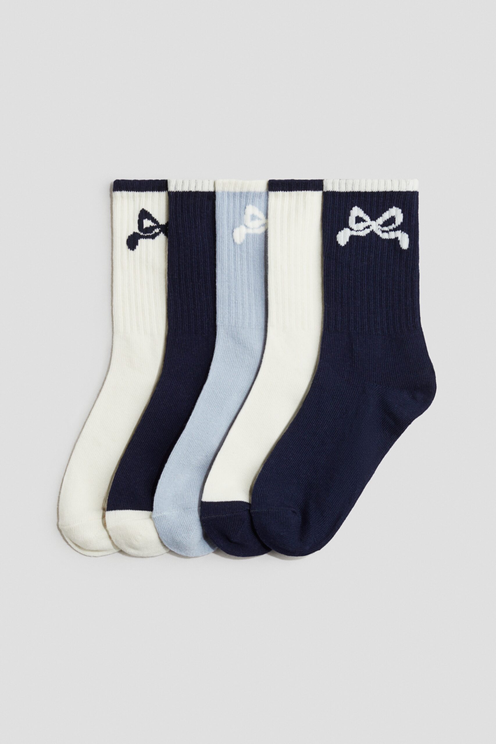 H & M - 5 paar sokken - Marineblauw/Strikje