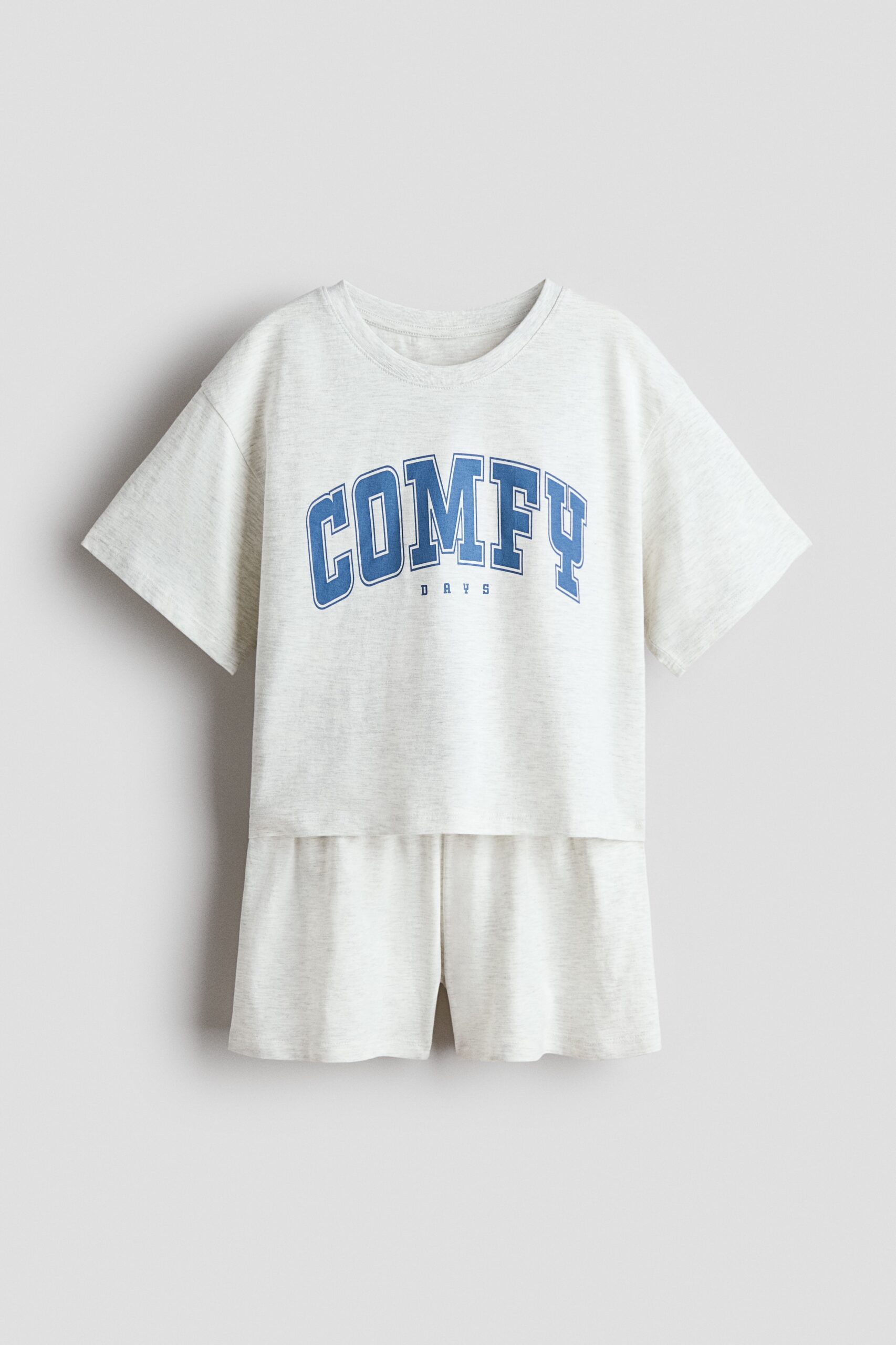 H & M - Katoenen pyjama - Lichtgrijs Gemêleerd/Comfy