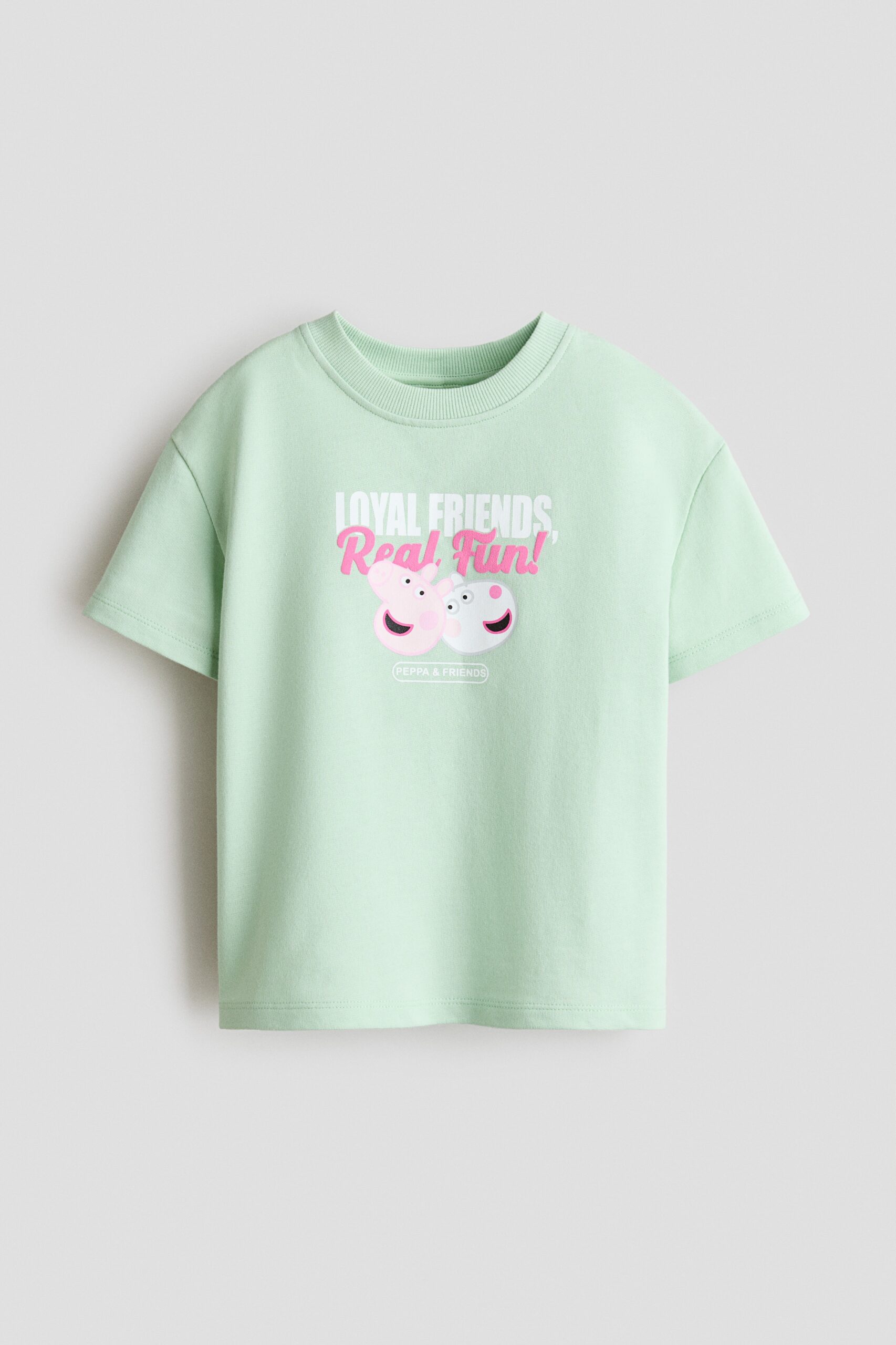 H & M - Sweatshirt met korte mouwen en print - Lichtgroen/Peppa Big