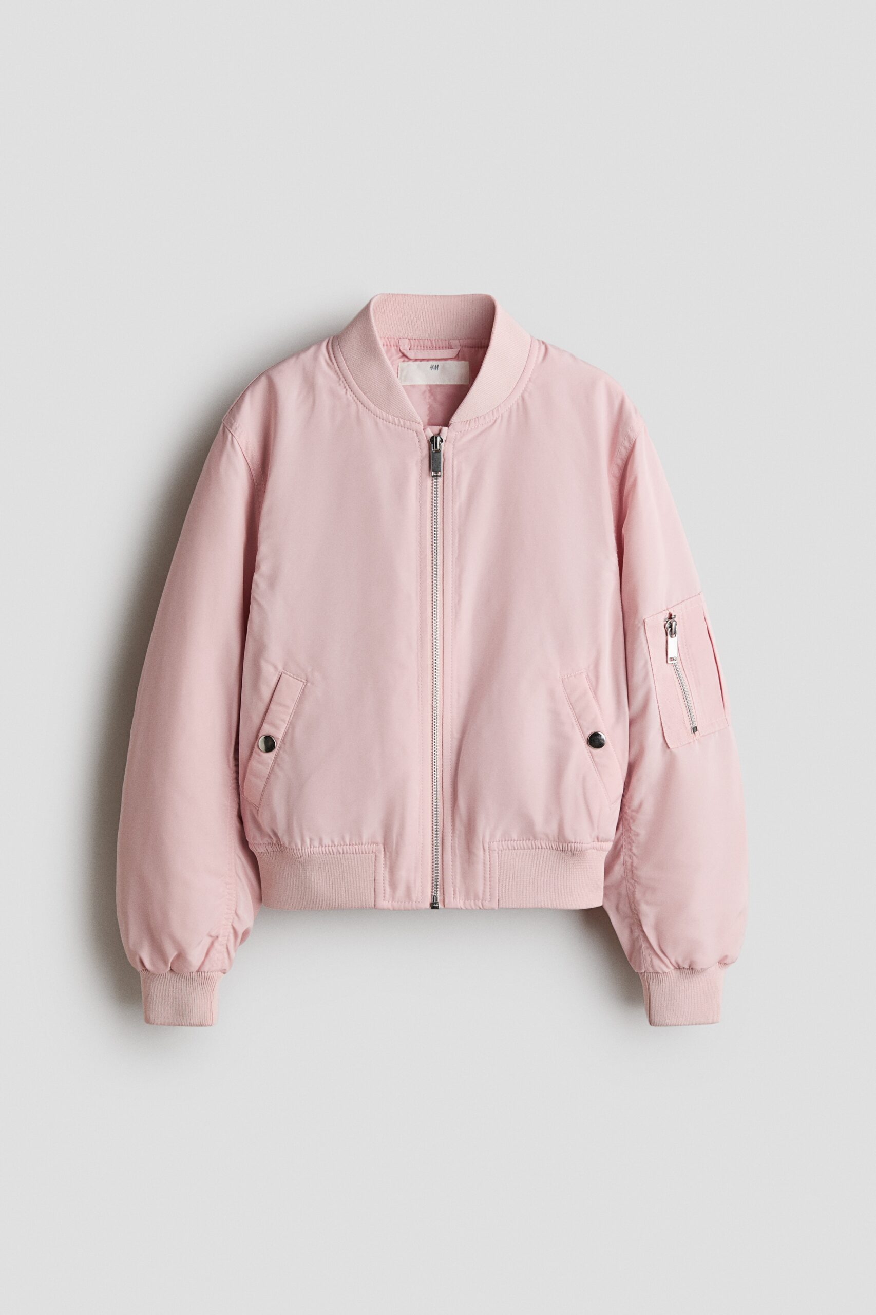 H & M - Gewatteerd pilotenjack - Lichtroze