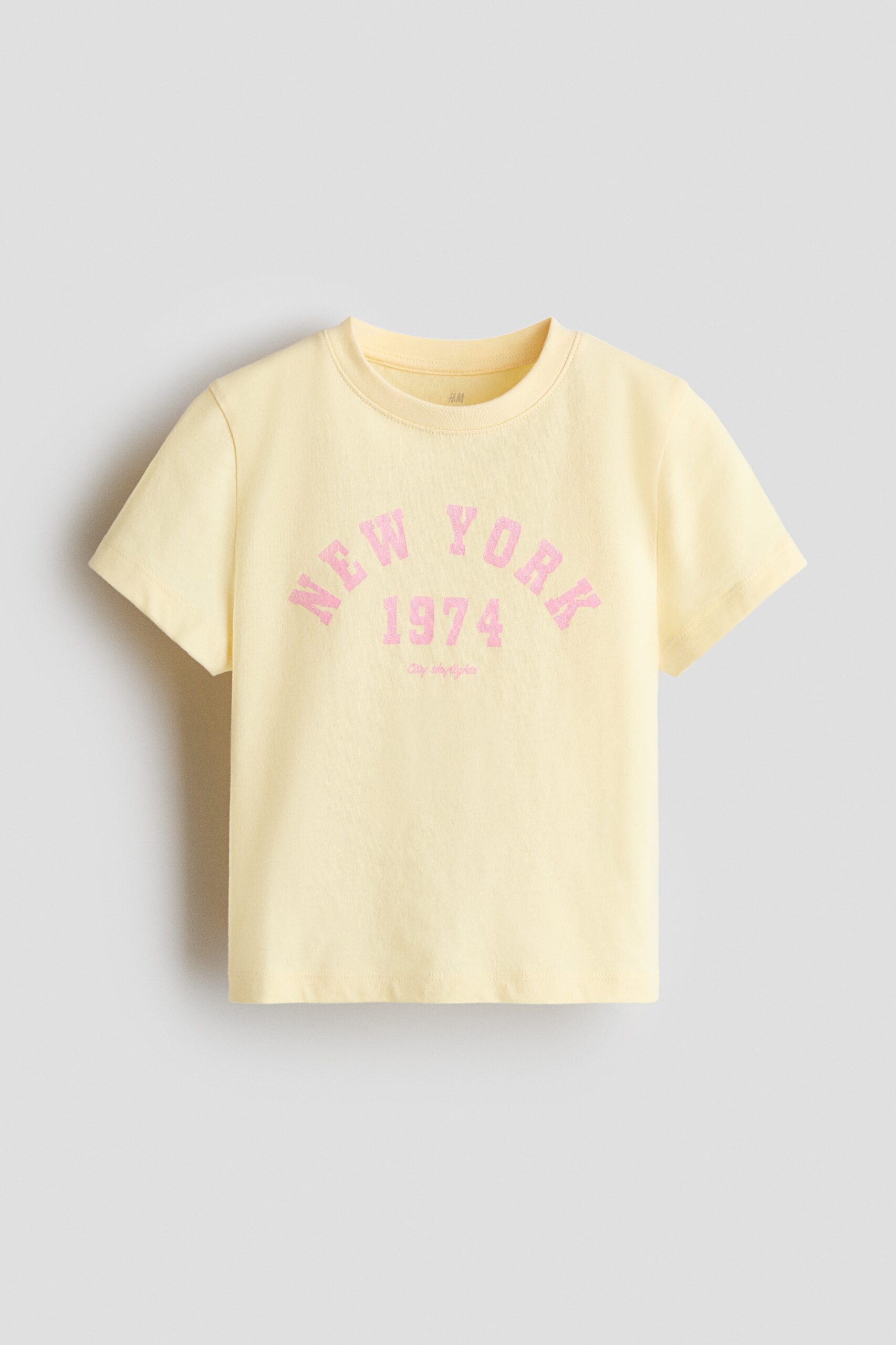 H & M - T-shirt met print - Geel/New York