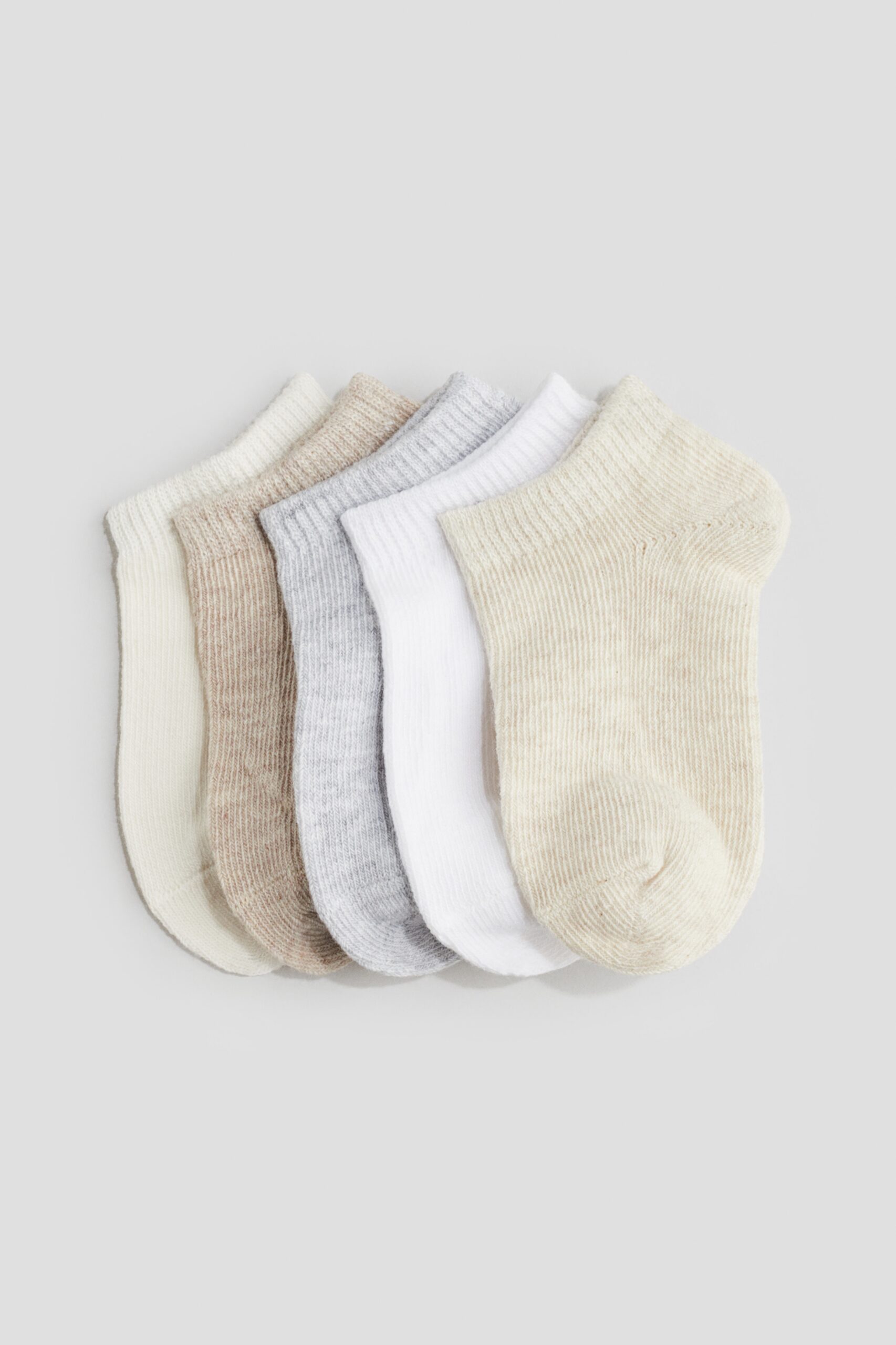 H & M - 5 paar enkelsokken - Lichtgrijs/Wit