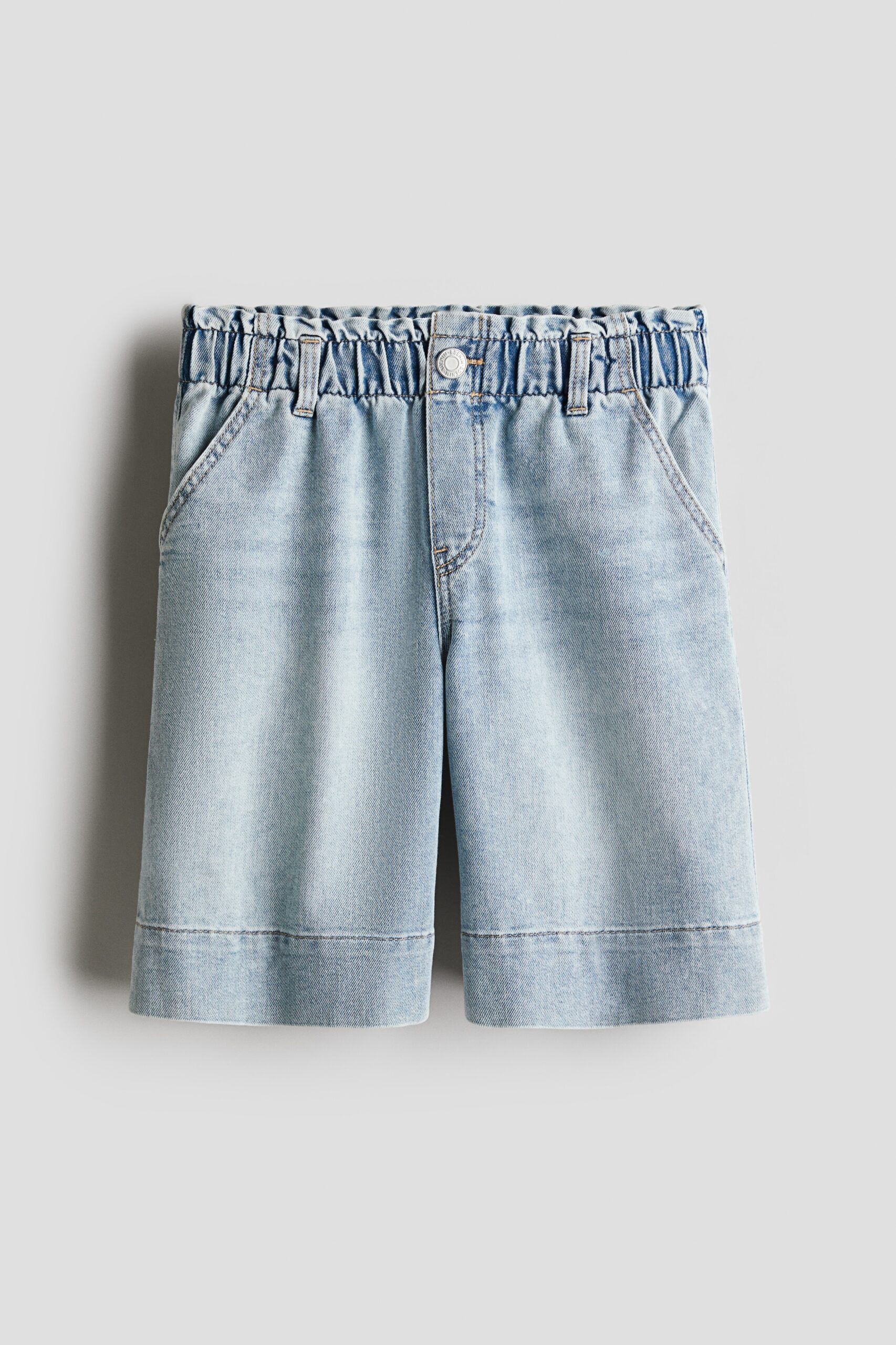 H & M - Denim paperbagshort - Licht Denimblauw
