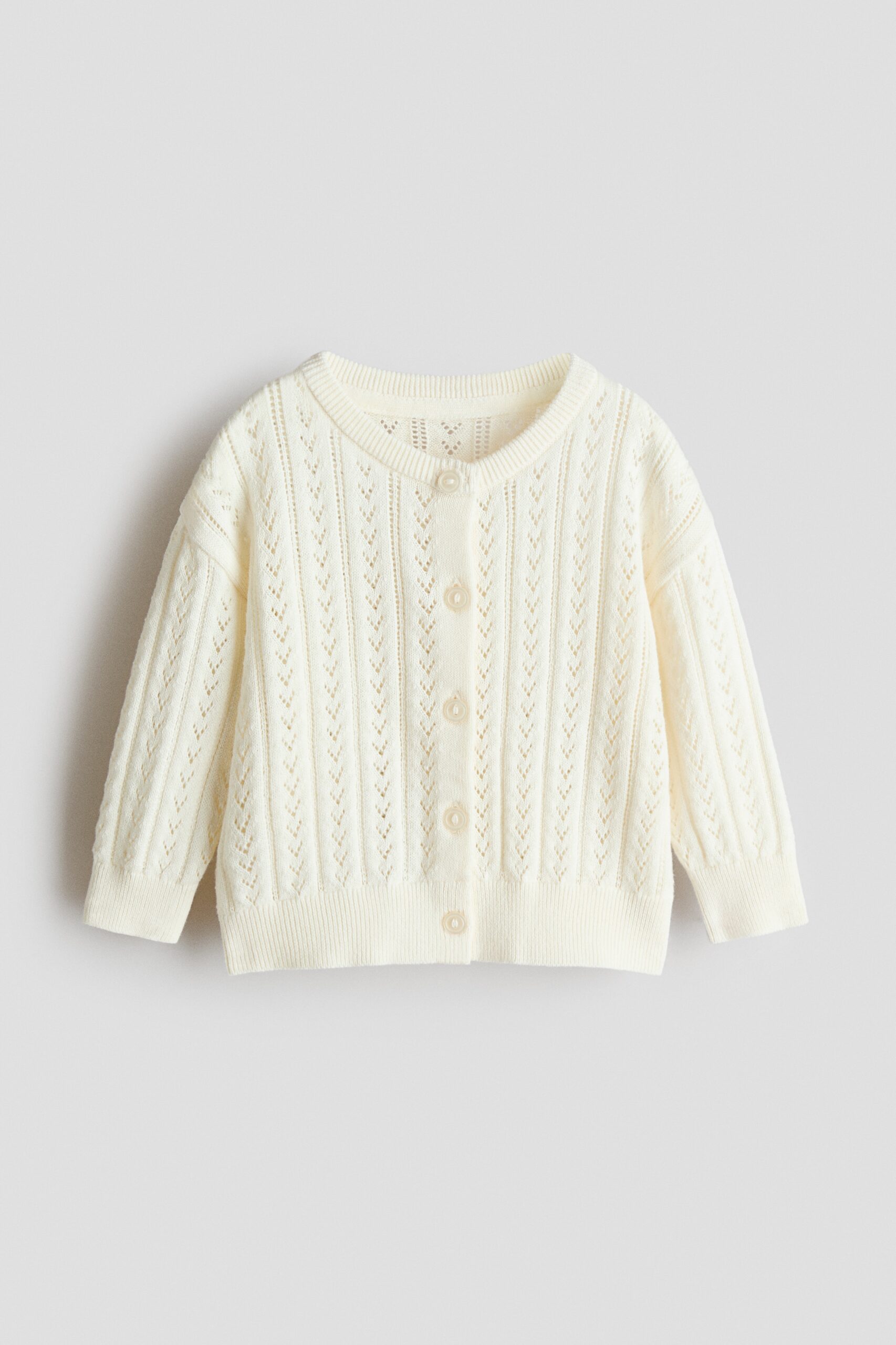 H & M - Katoenen vest met ingebreid dessin - Wit