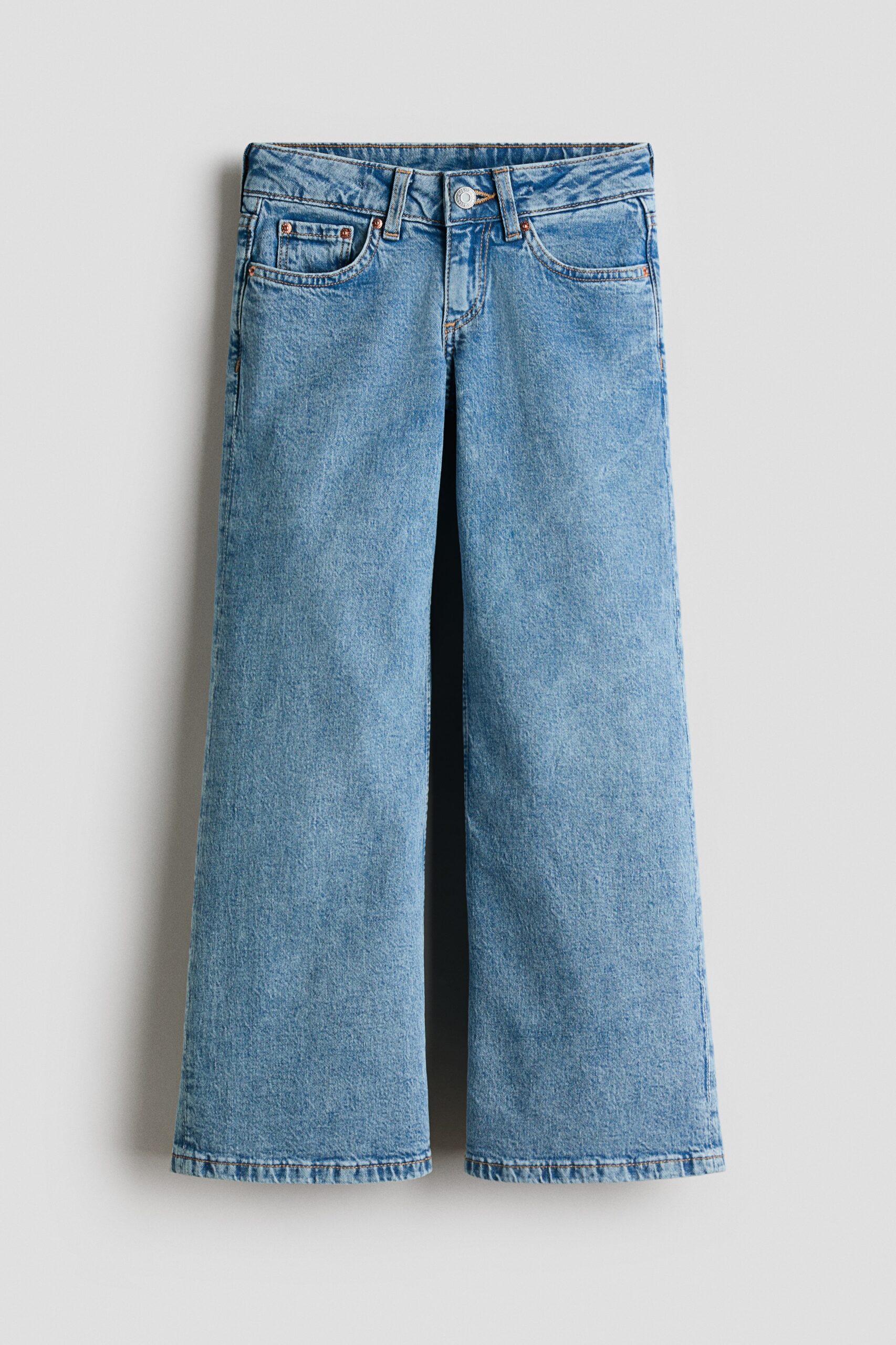 H & M - Wide Leg Low Jeans - Denimblauw
