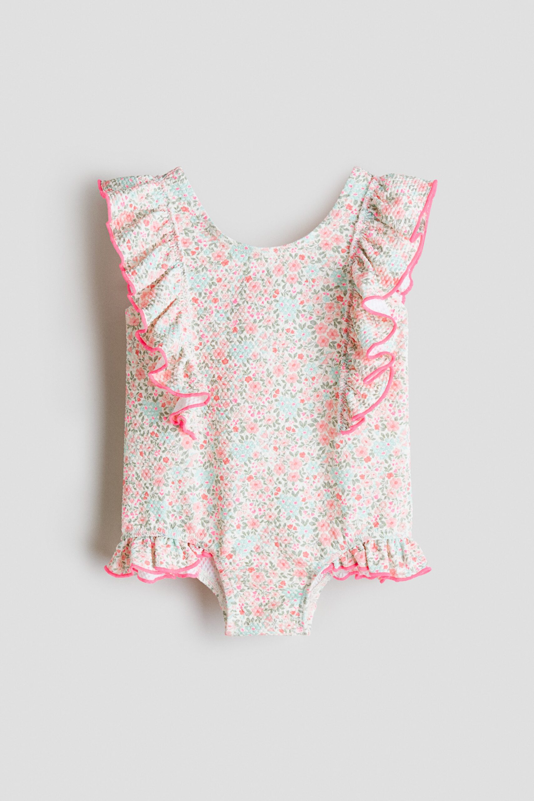 H & M - Badpak met volants - Lichtroze/Bloemen