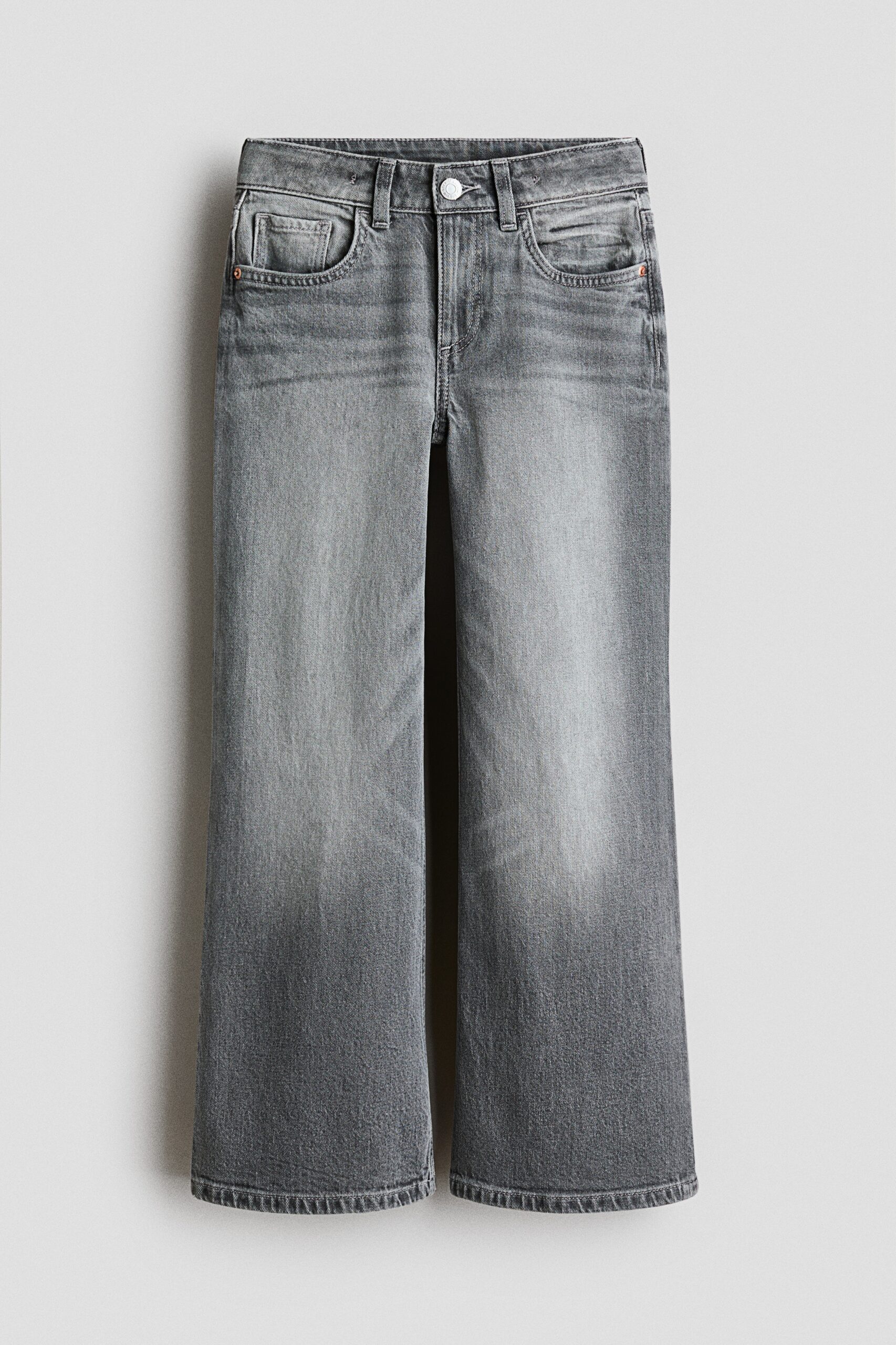 H & M - Baggy Fit Bootcut Leg Jeans - Denimgrijs