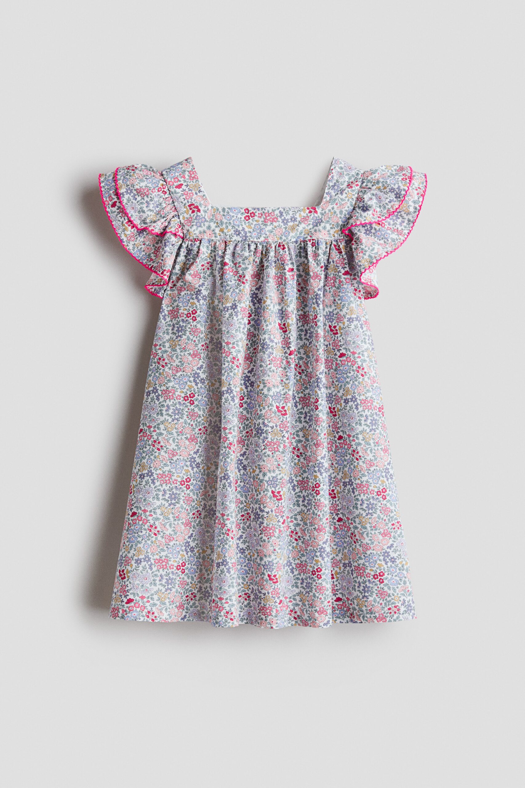 H & M - Jurk van katoenen popeline - Lichtpaars/Bloemen