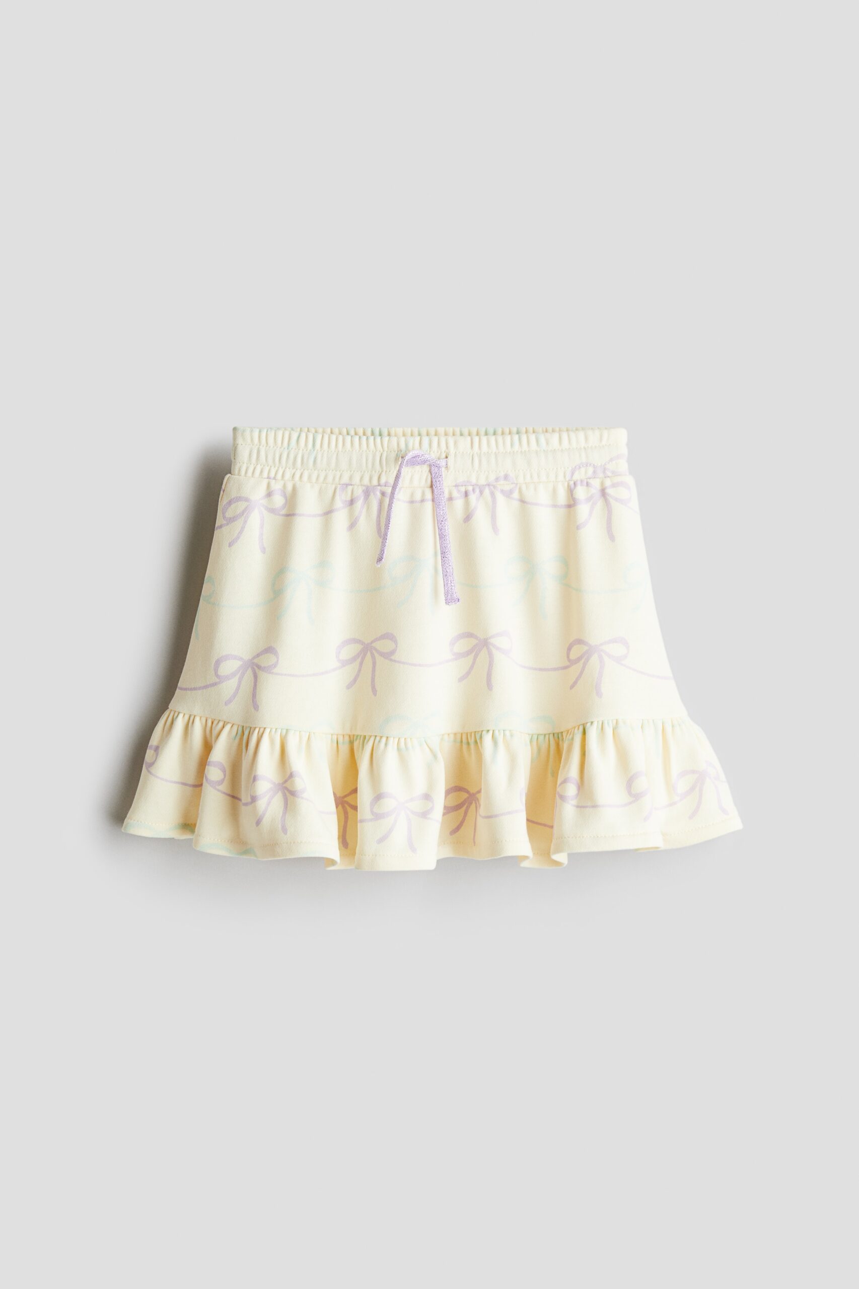 H & M - Rok met volant - Lichtgeel/Strikjes