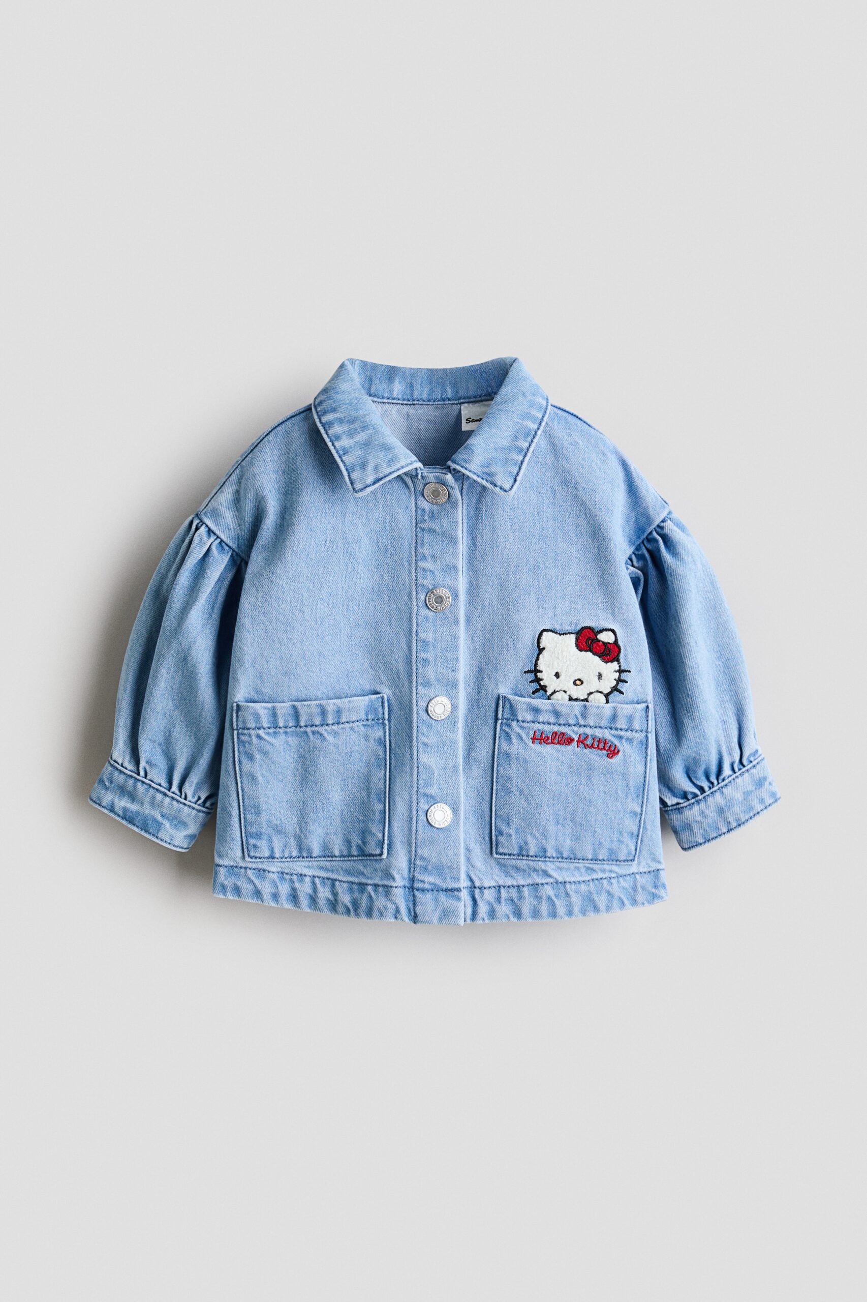H & M - Denim jack met borduursel - Denimblauw/Hello Kitty