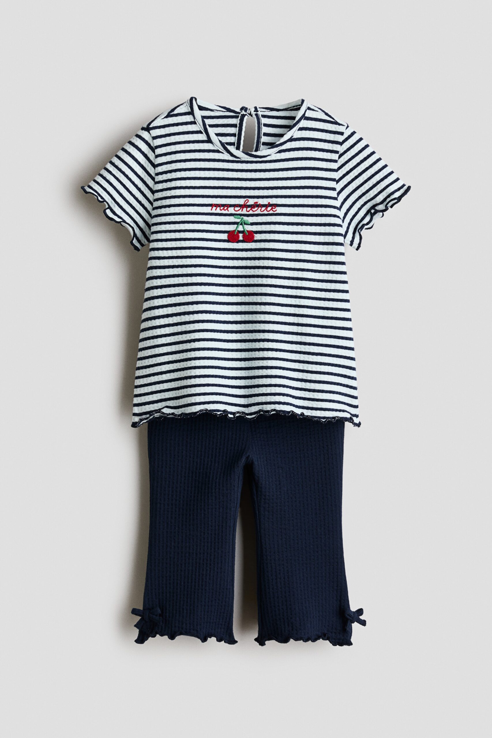 H & M - Tweedelige katoenen set - Marineblauw/Ma Chérie