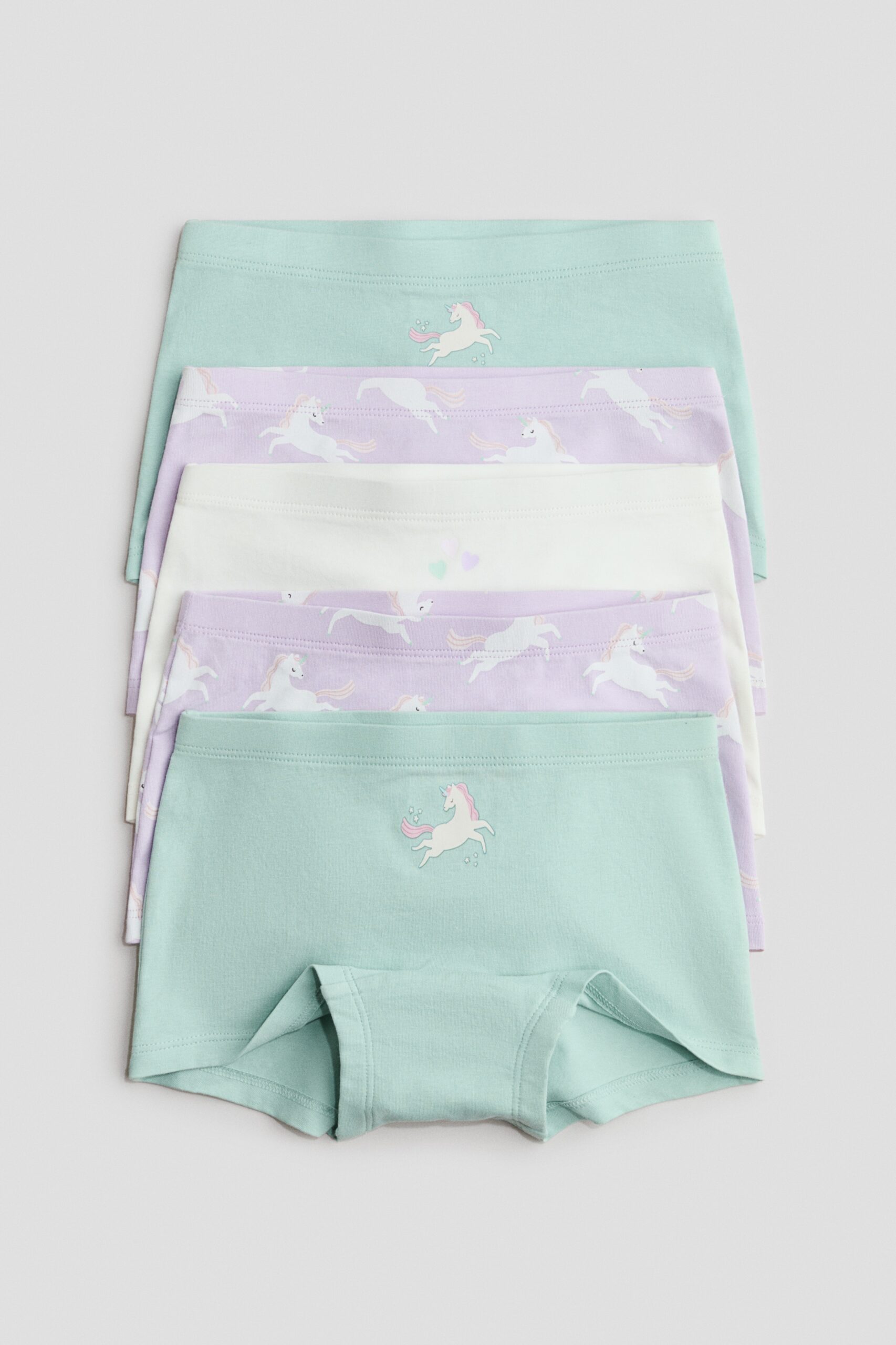 H & M - Set van 5 boxerslips - Lichtturkoois/Eenhoorns