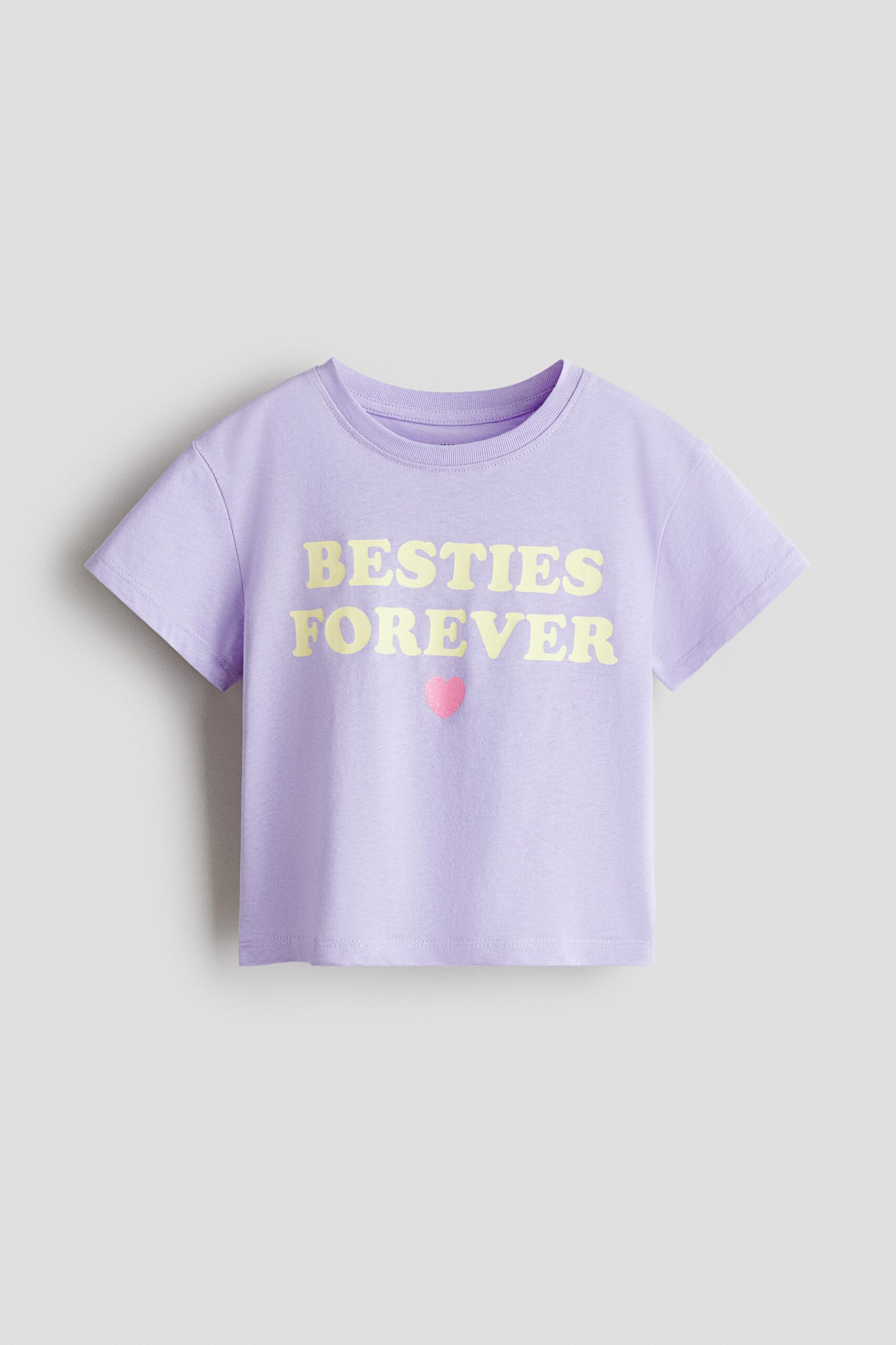 H & M - Katoenen T-shirt met geprint motief - Purple/Besties Forever