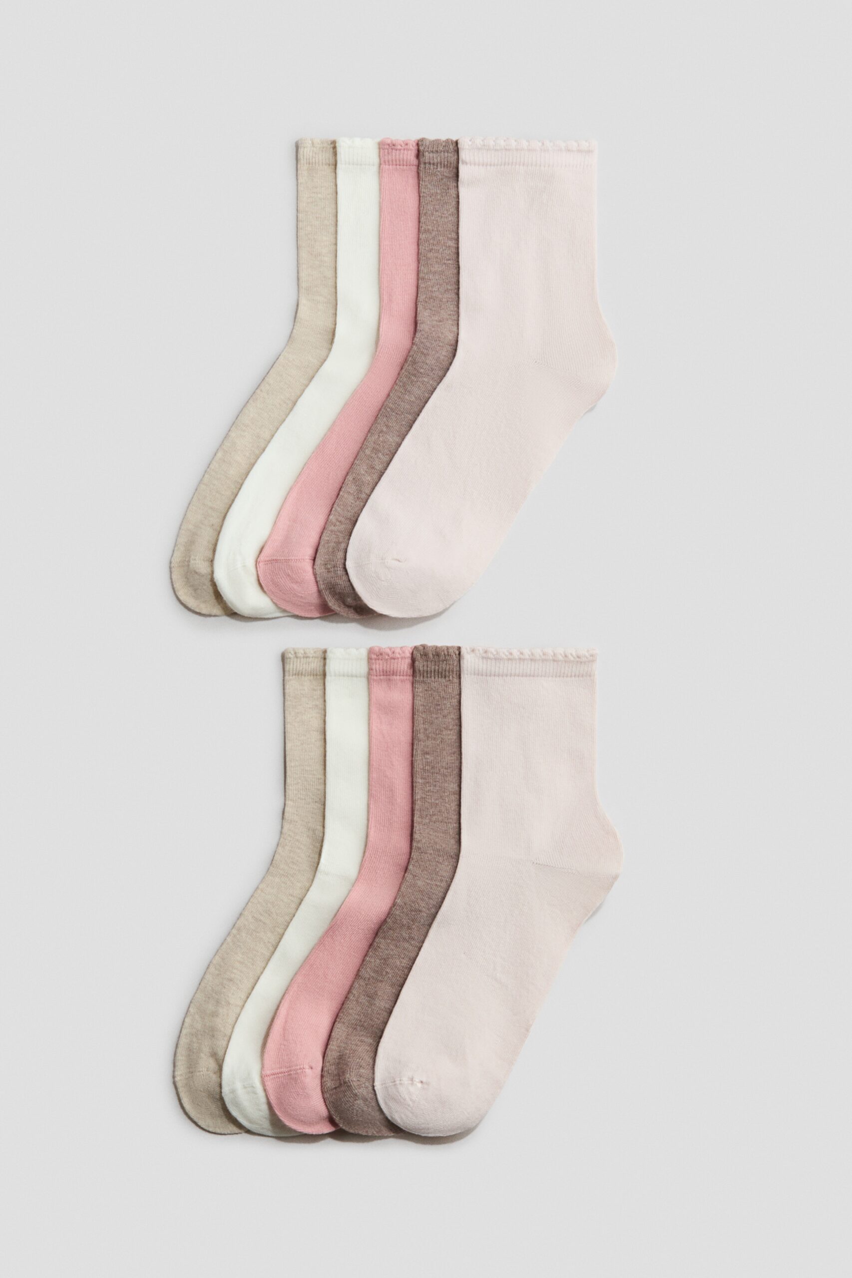 H & M - 10 paar sokken - Roze/Taupe