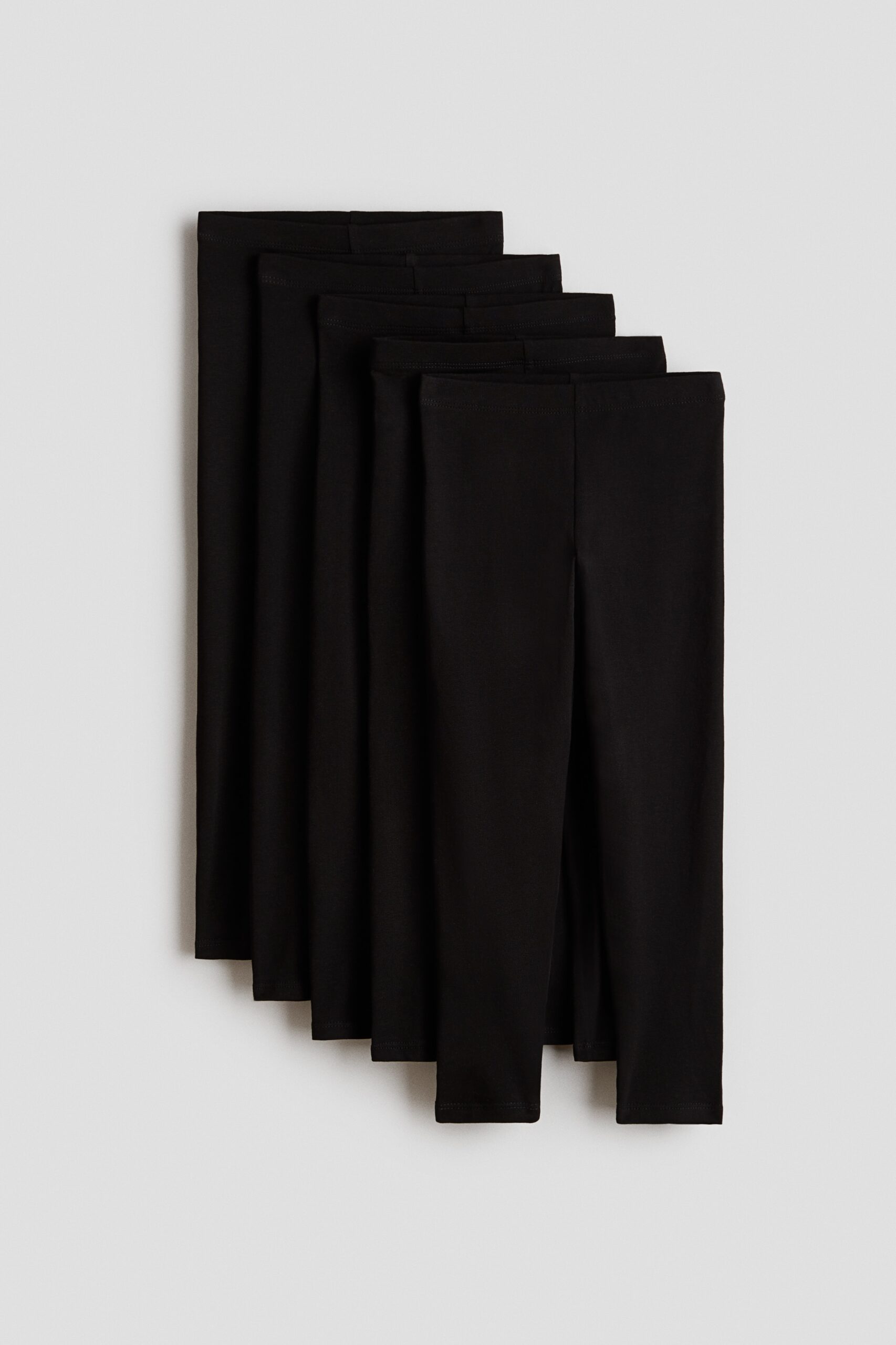 H & M - Set van 5 katoenen leggings - Zwart