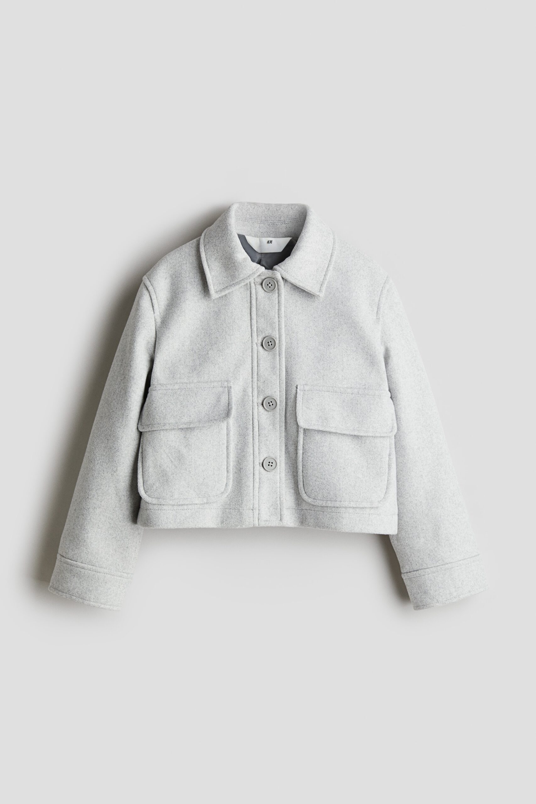 H & M - Gevilt shacket - Lichtgrijs