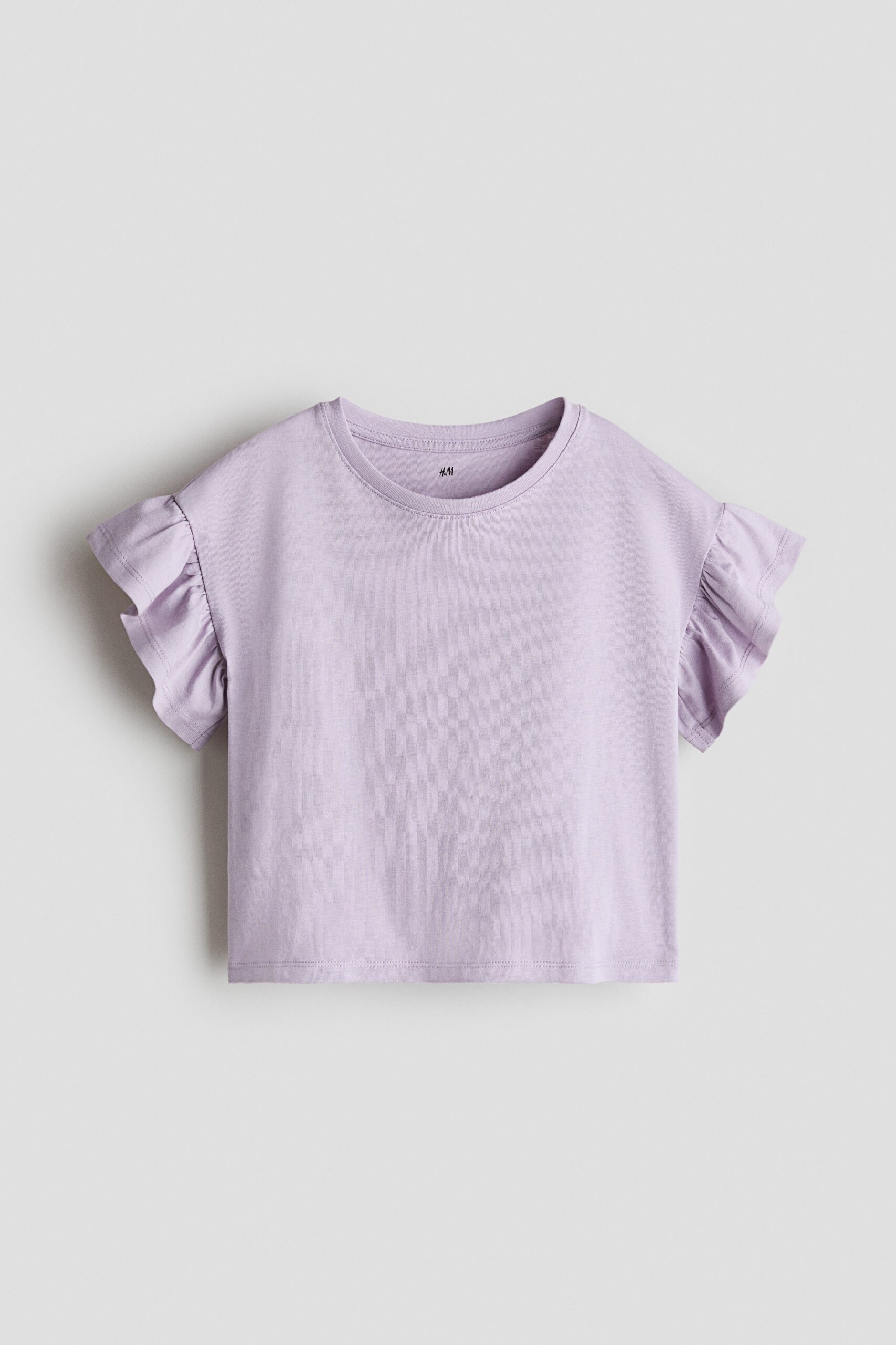 H & M - Top met volantmouwen - Dusty Lichtpaars