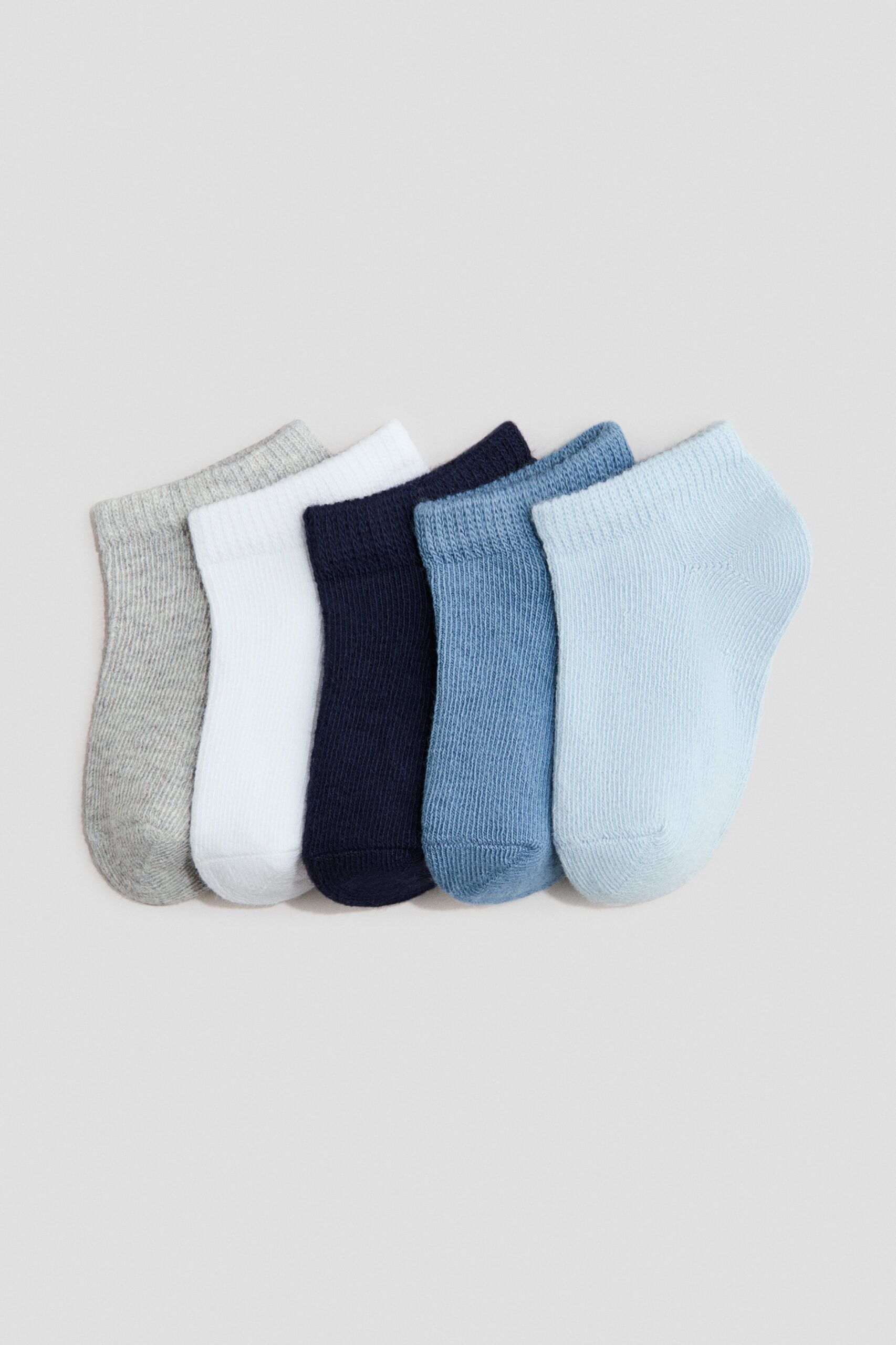H & M - 5 paar enkelsokken - Blauw/Wit