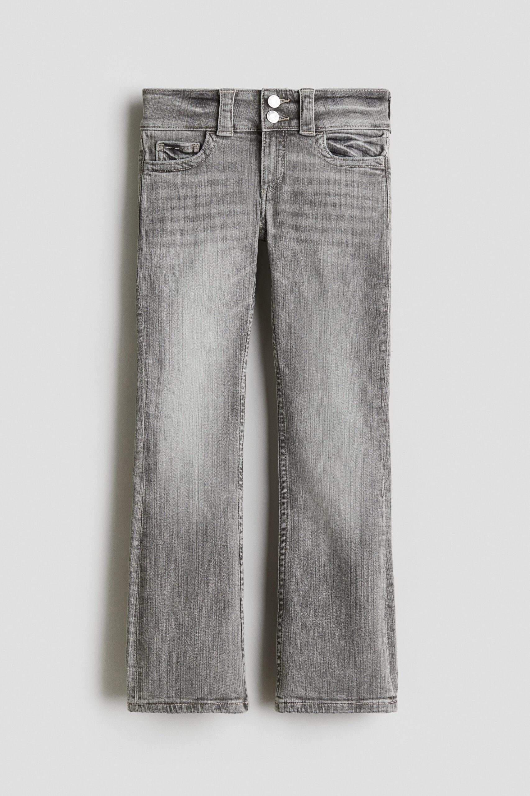 H & M - Bootcut Leg Low Jeans - Lichtgrijs