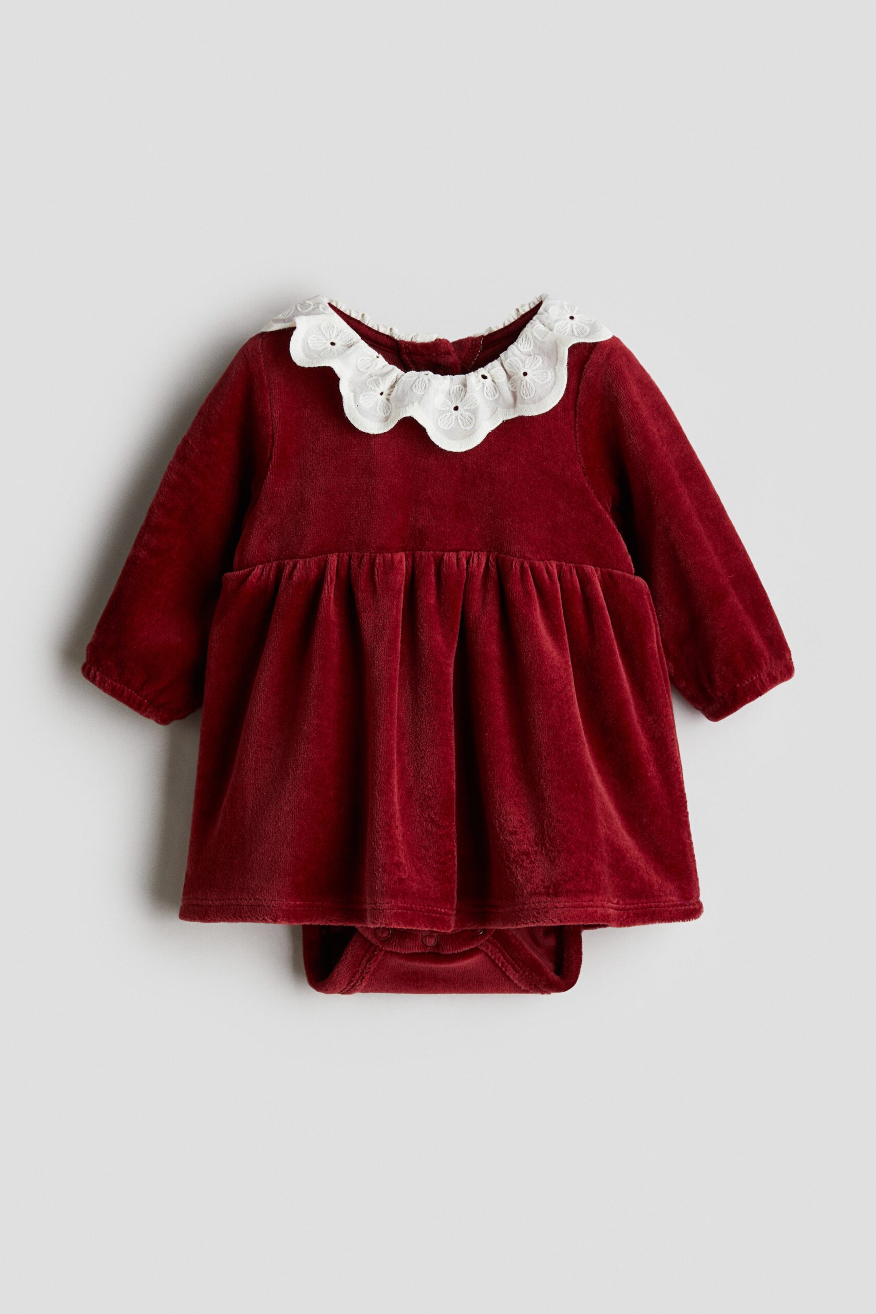 H & M - Romperjurk van katoenen velours - Rood