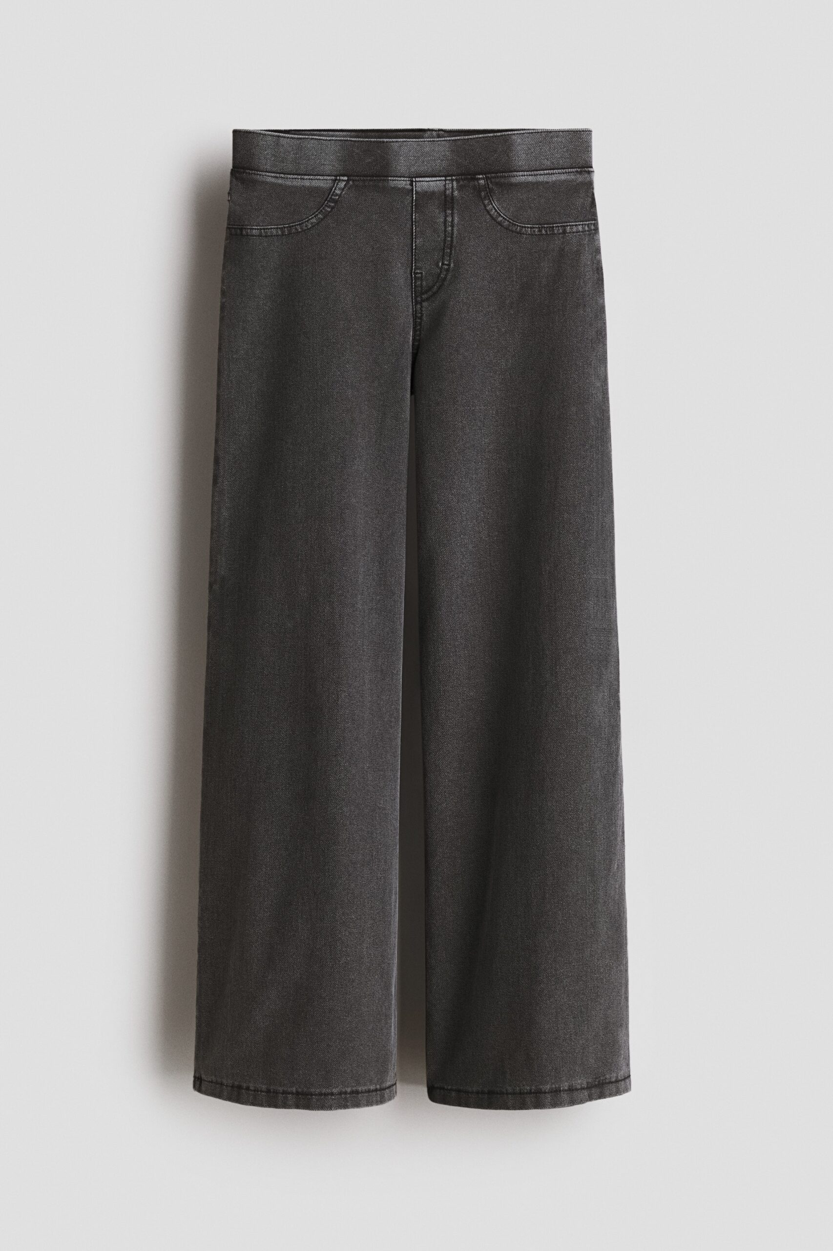 H & M - Wijde broek met denimlook - Donker Denimgrijs