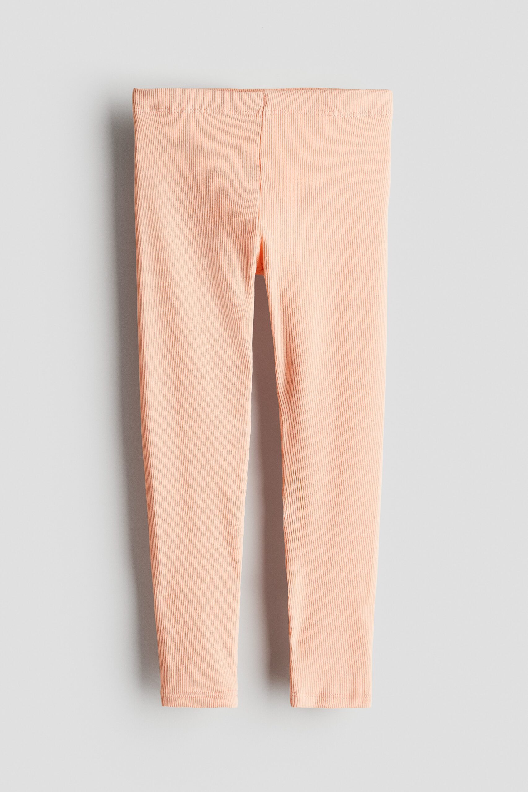 H & M - Legging van ribtricot - Perzik