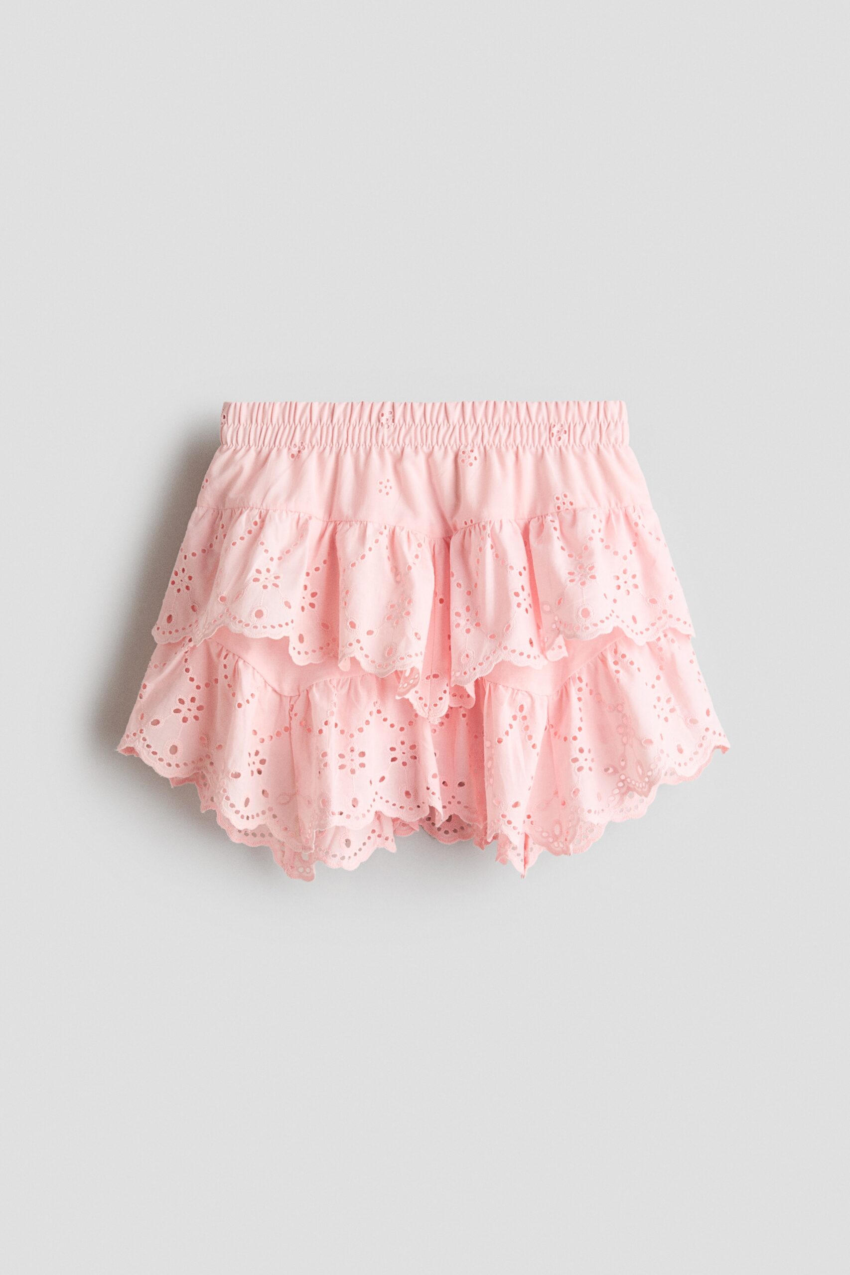 H & M - Katoenen rok met broderie anglaise - Lichtroze