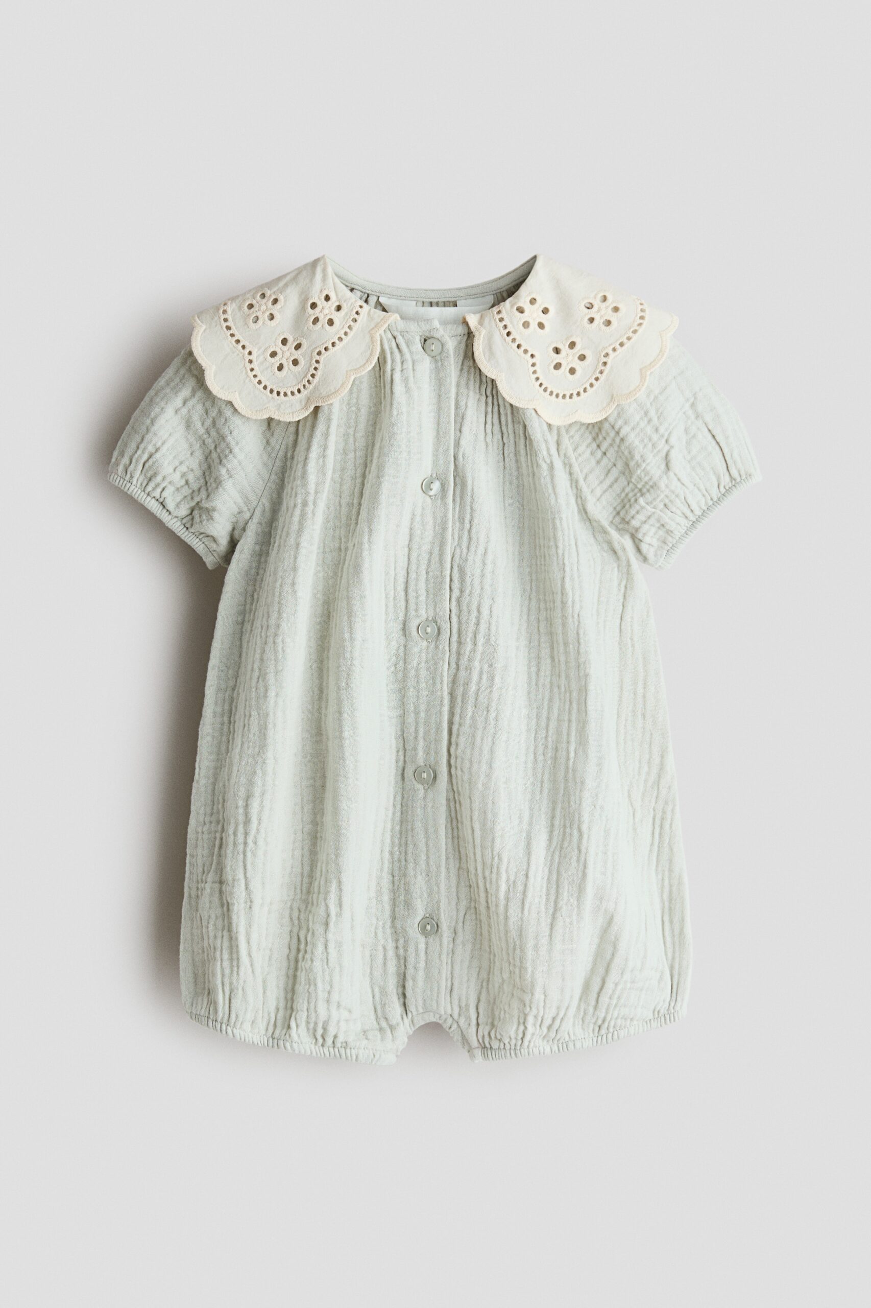 H & M - Boxpakje van katoenen mousseline - Dusty Lichtgroen