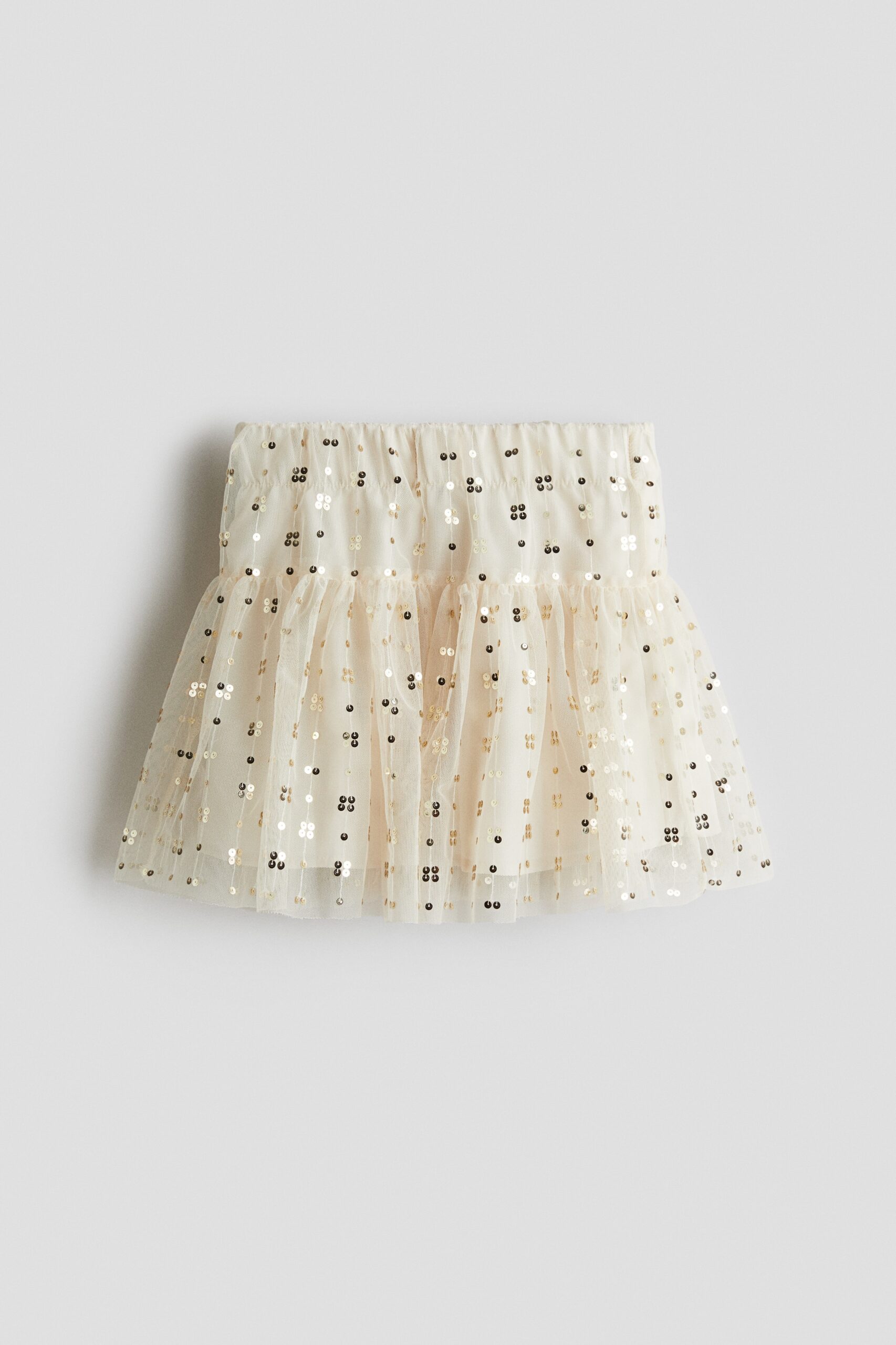 H & M - Tulen rok met pailletten - Lichtbeige