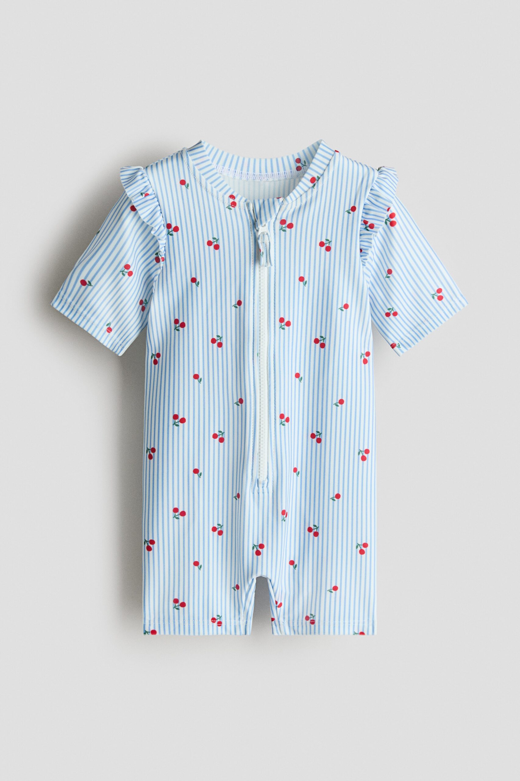 H & M - Zwempakje met UPF 50 - Lichtblauw/Kersen