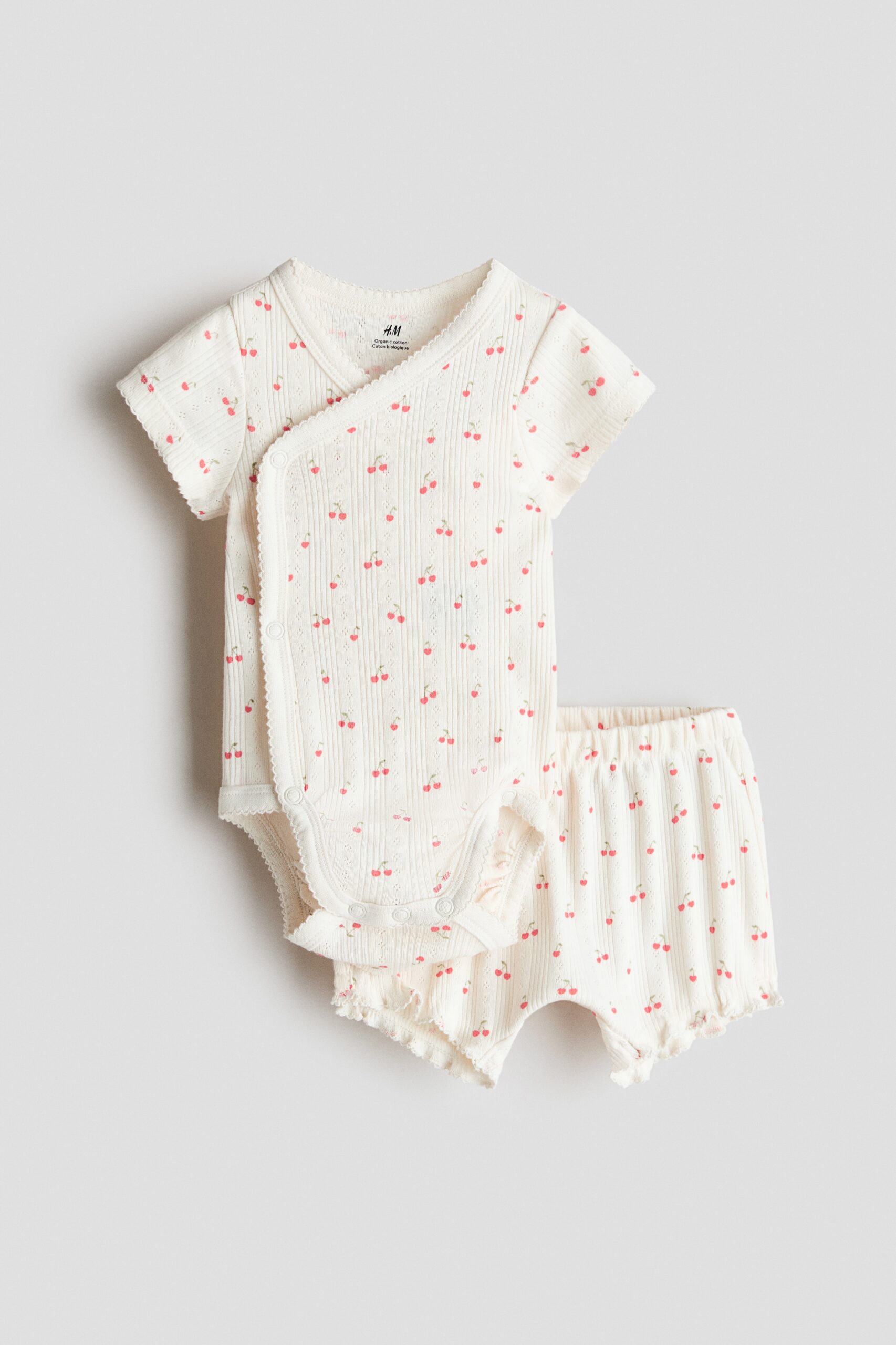 H & M - Tweedelige set met print - Roomwit/Kersen