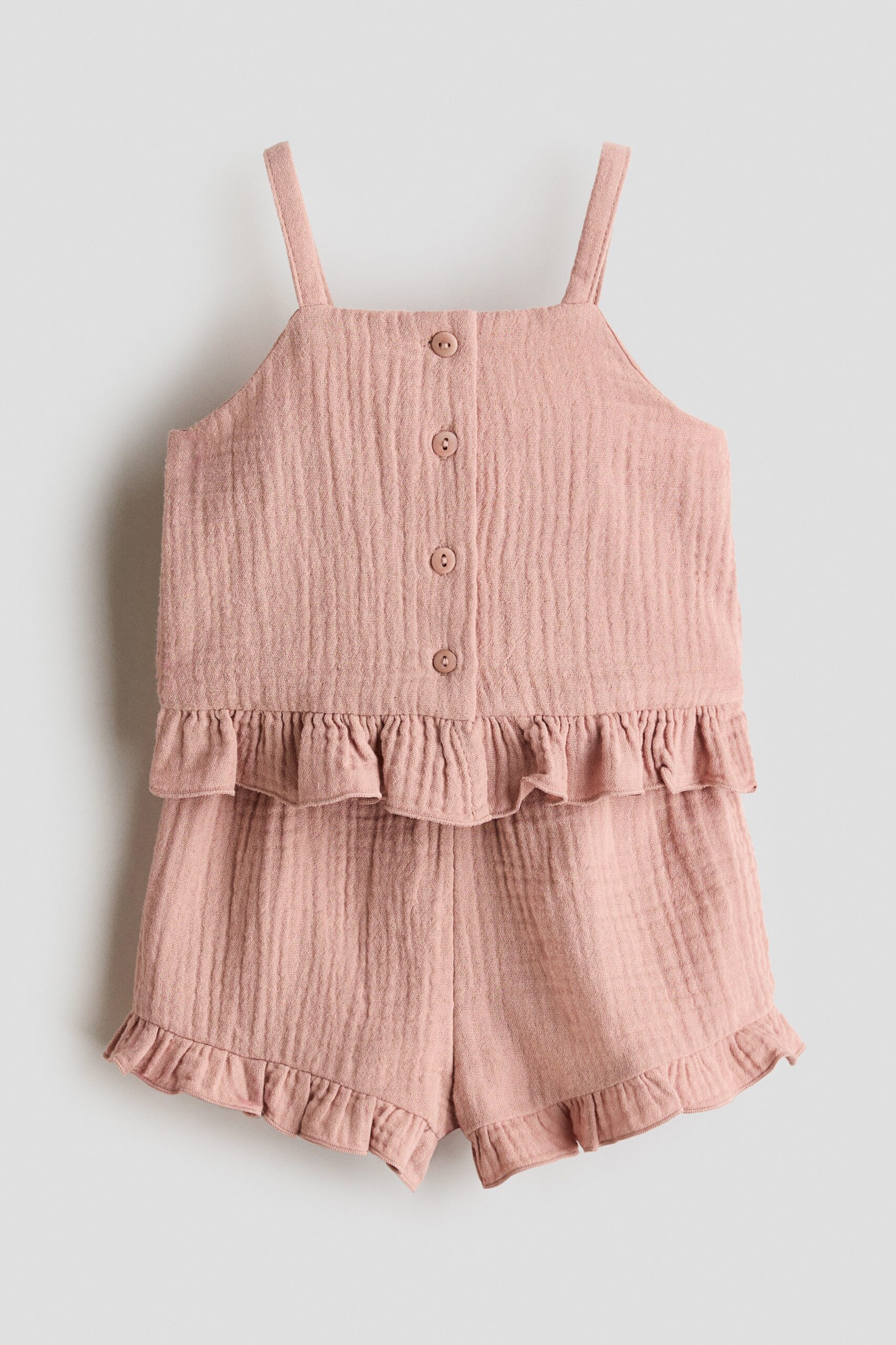 H & M - Tweedelige set van katoenen mousseline - Dusty Lichtroze