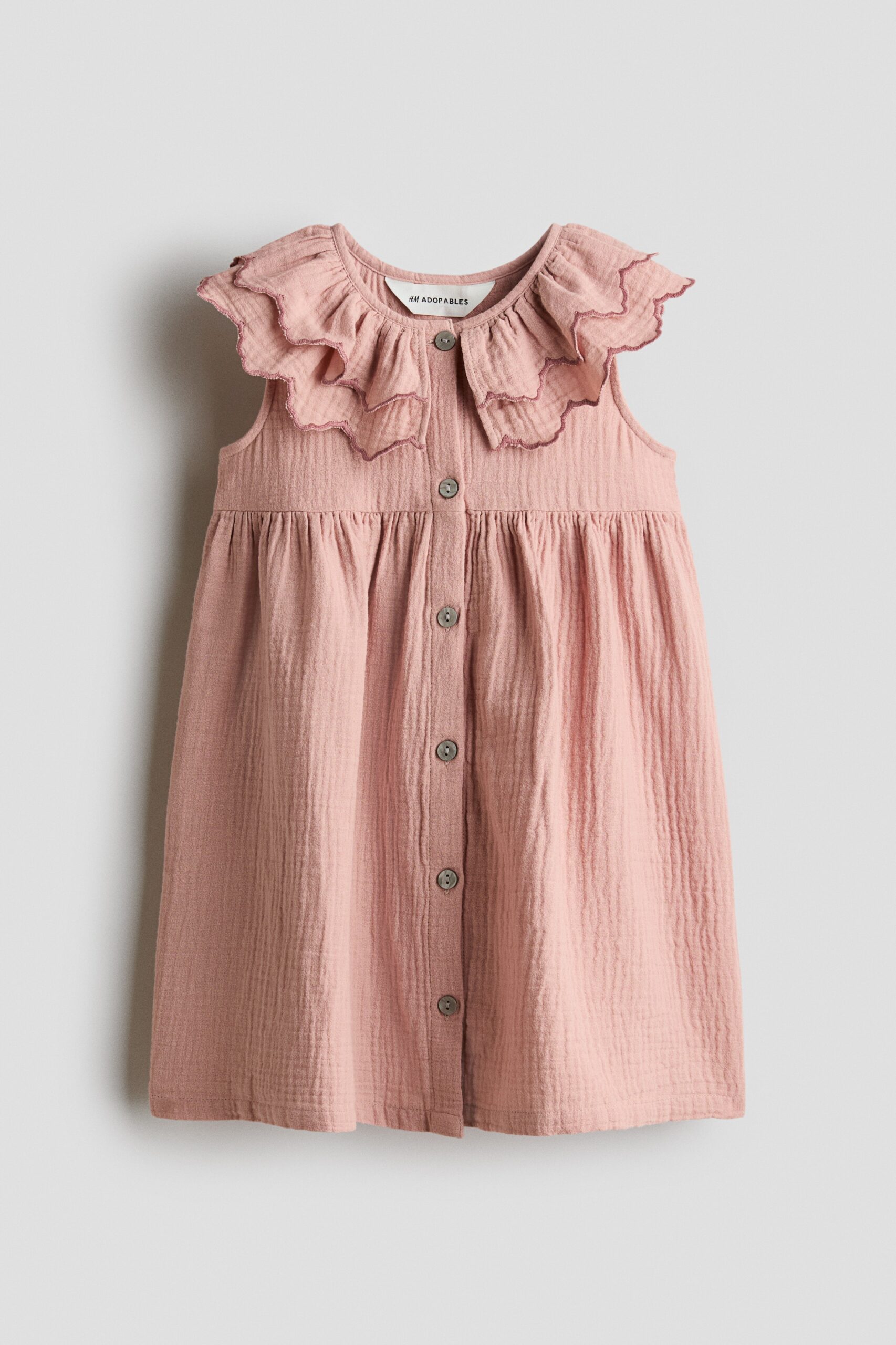 H & M - Jurk van katoenen mousseline - Dusty Roze