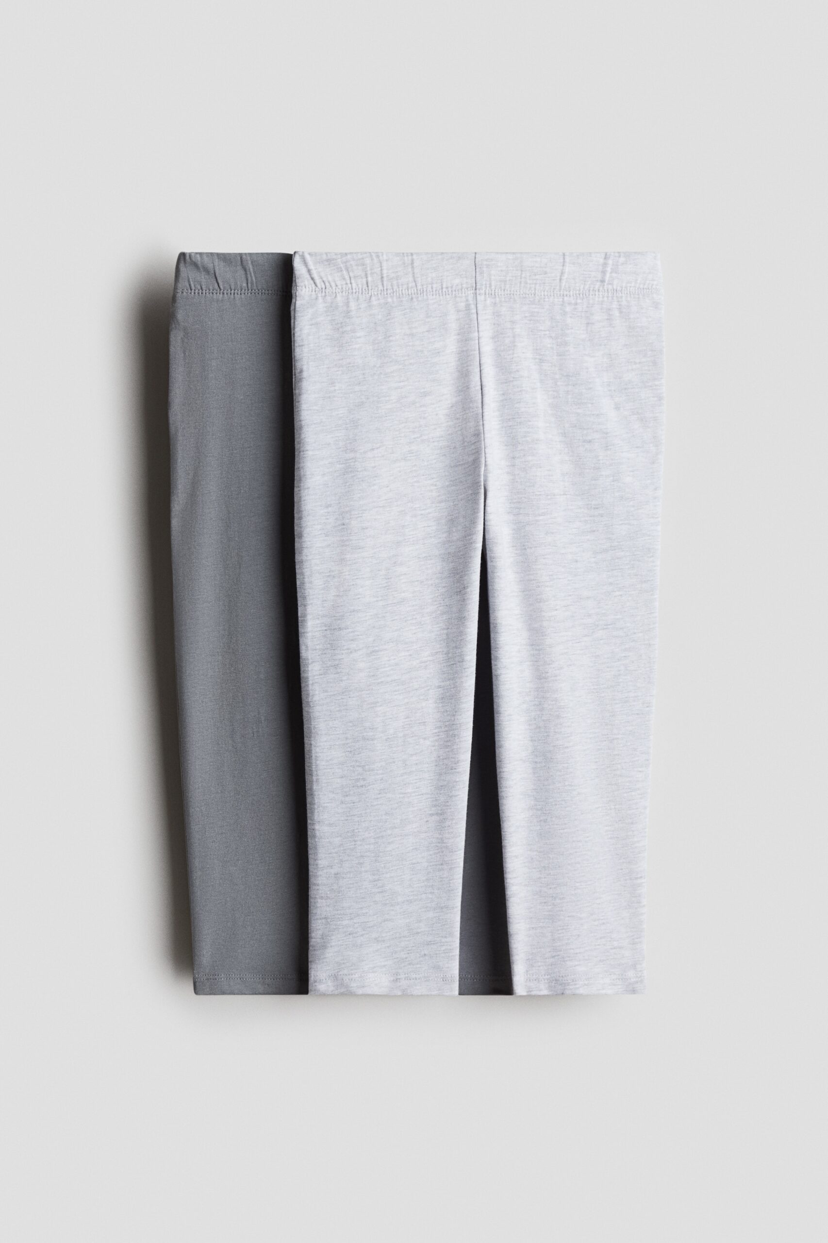 H & M - Set van 2 tricot caprileggings - Lichtgrijs/Grijs