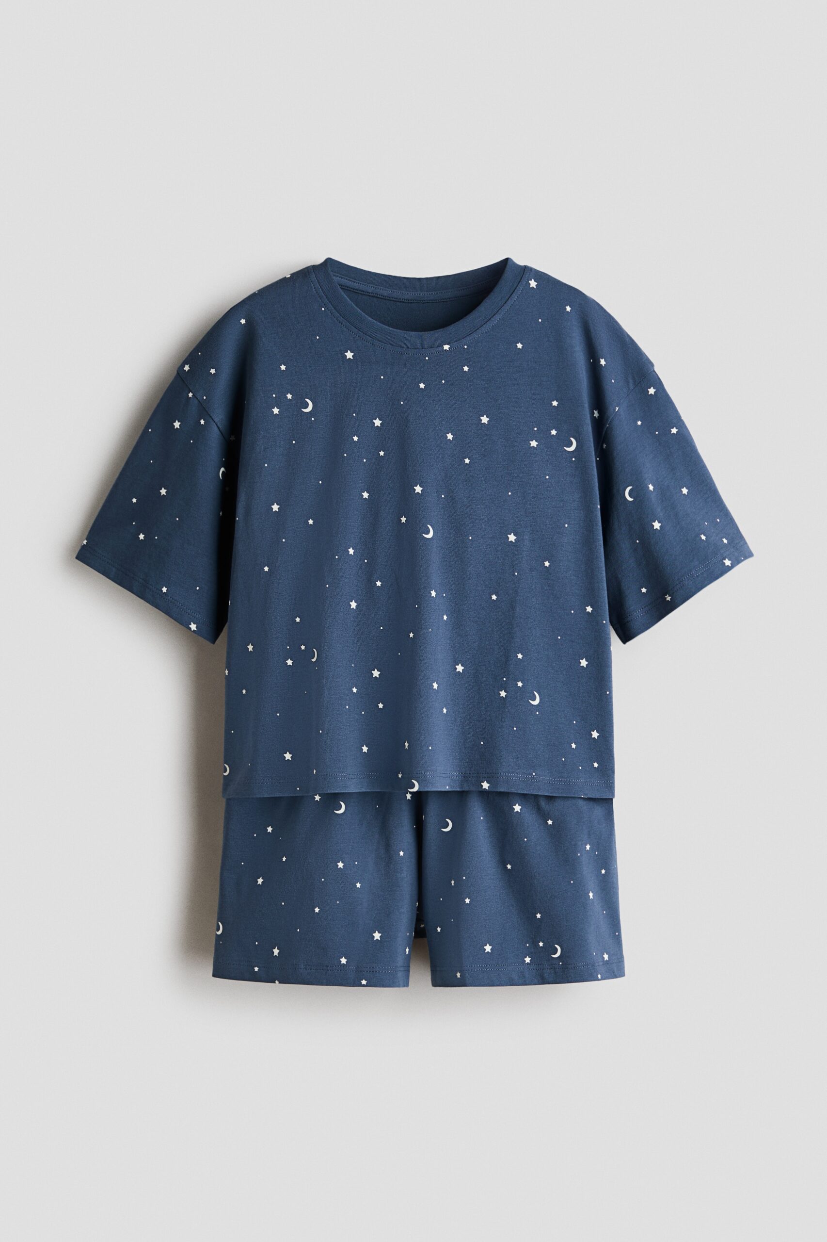 H & M - Katoenen pyjama - Dusty Donkerblauw/Sterren