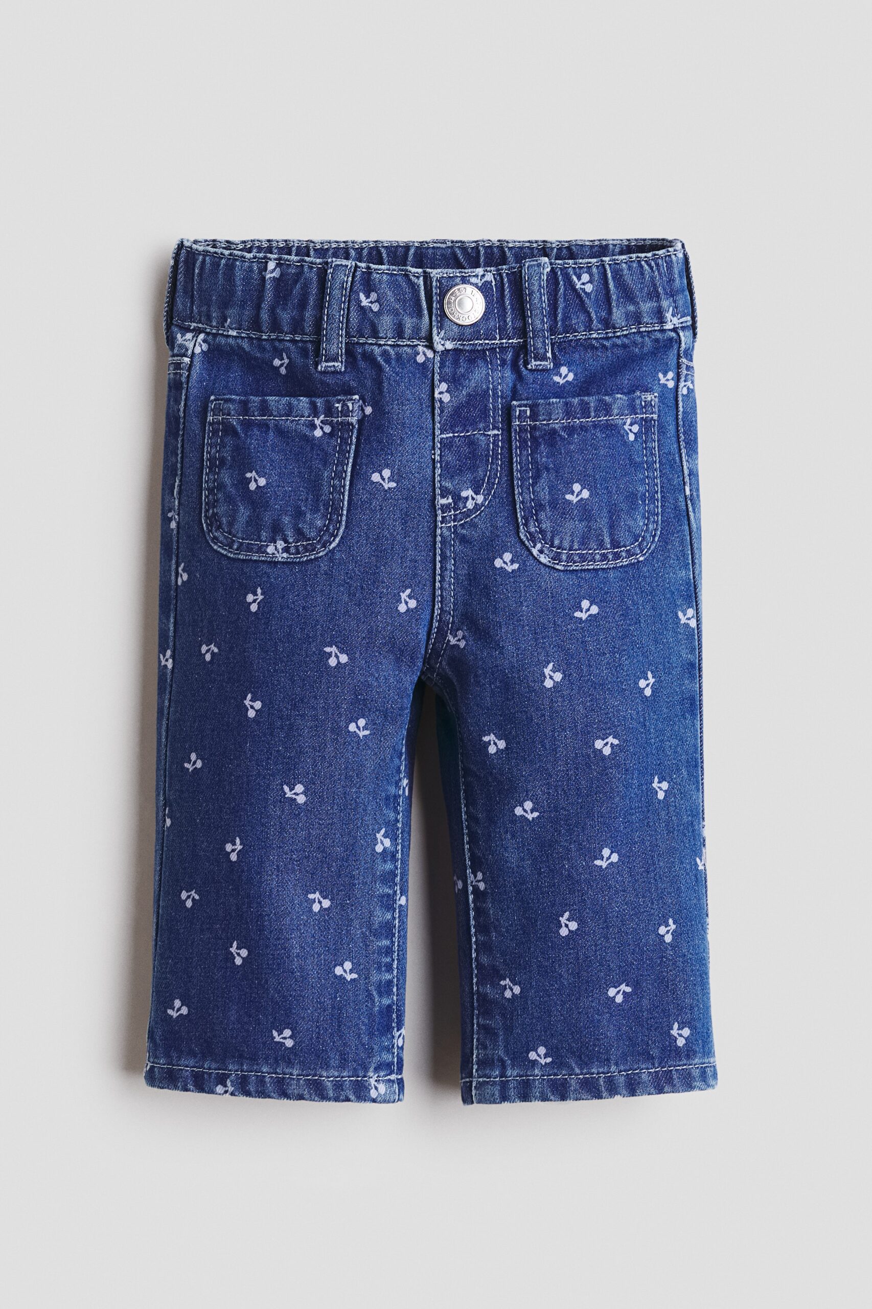 H & M - Flared Leg Jeans - Donker Denimblauw/Kersen