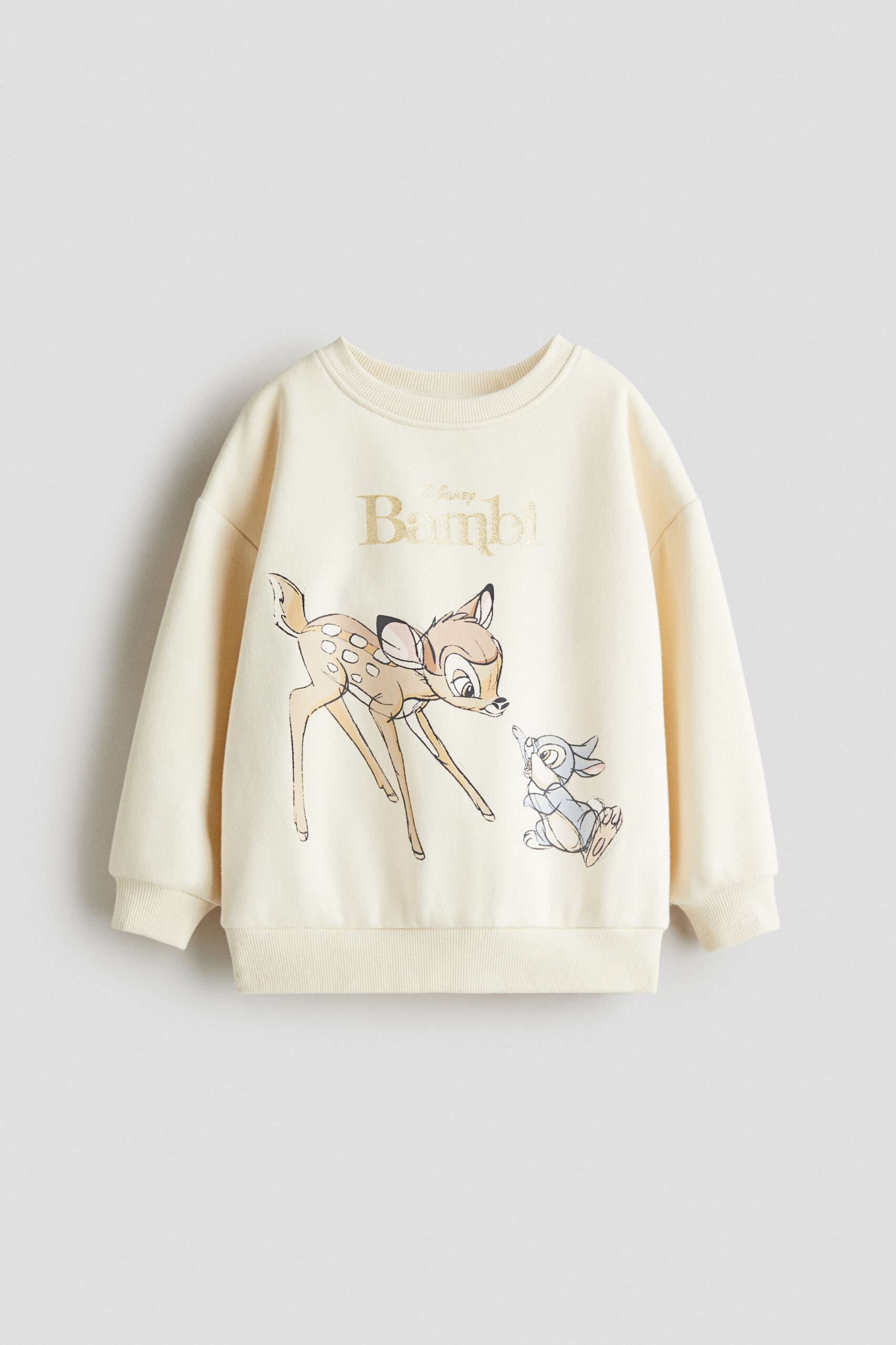 H & M - Sweater met print - Lichtbeige/Bambi