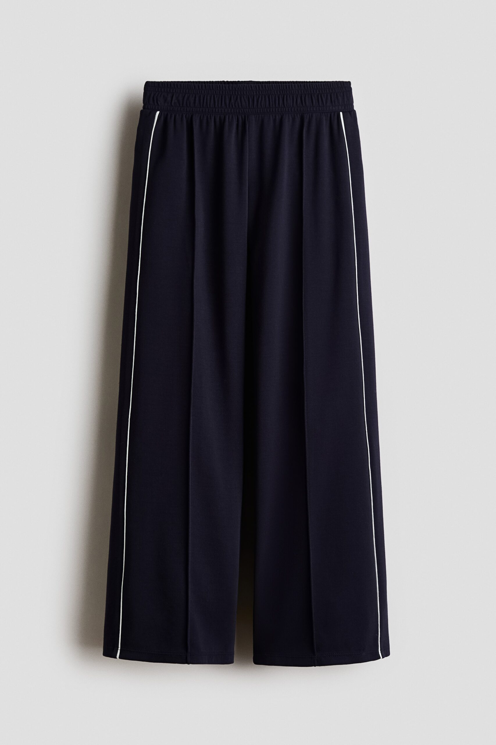 H & M - Scuba trackpants met wijde pijpen - Marineblauw