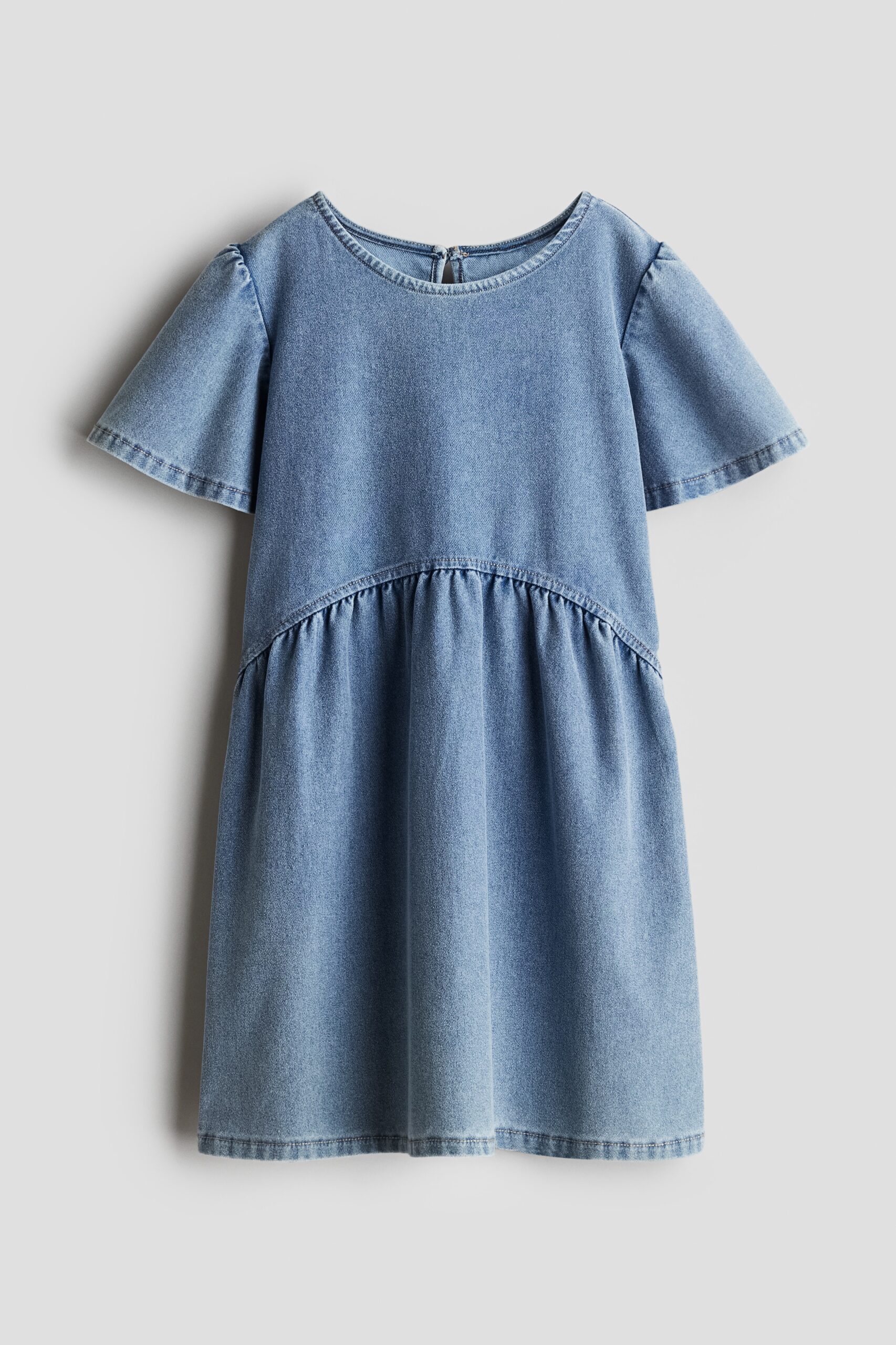 H & M - Tricot jurk met denimlook - Denimblauw