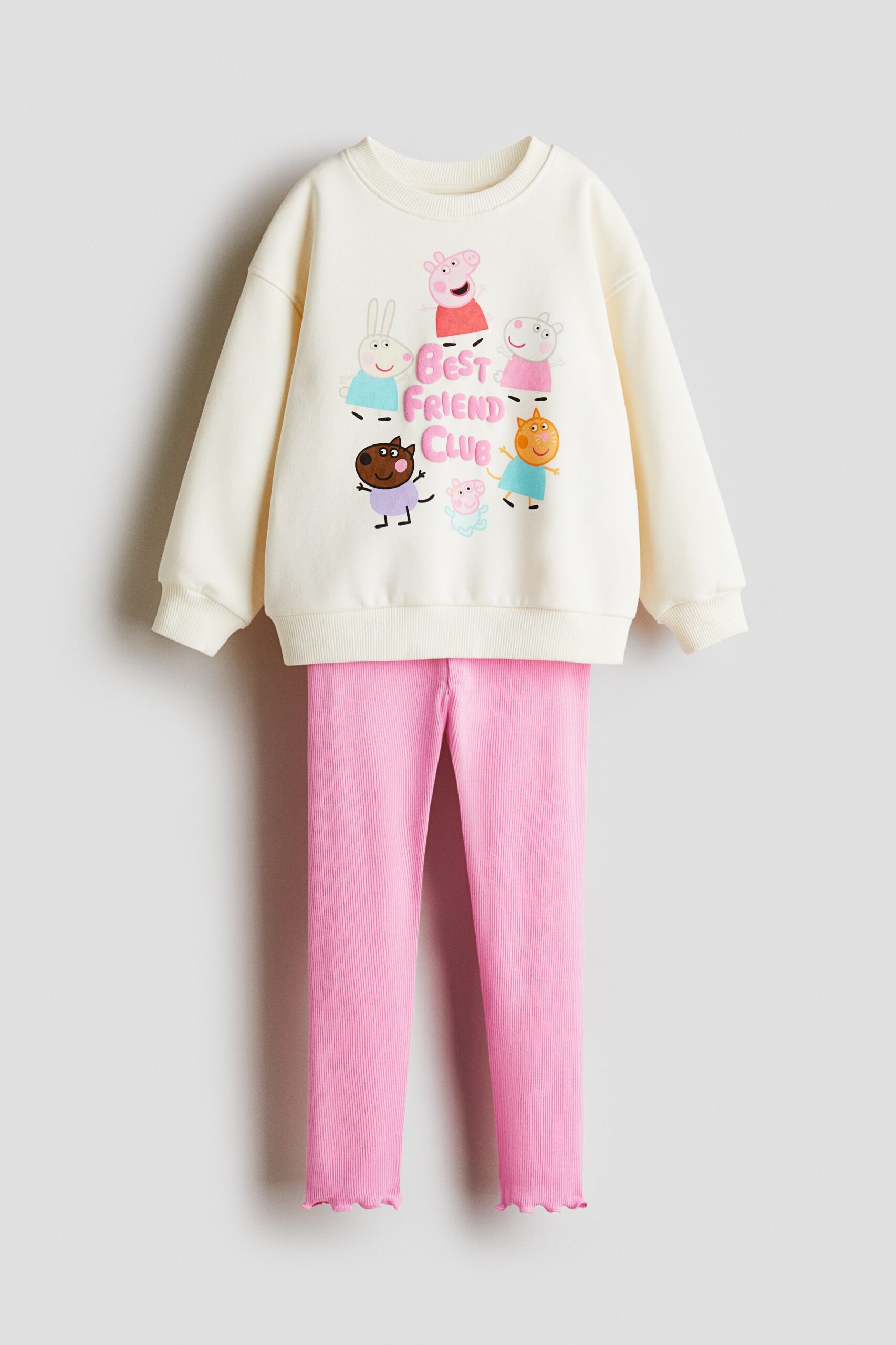 H & M - Tweedelige set - Sweater en legging - Wit/Peppa Big