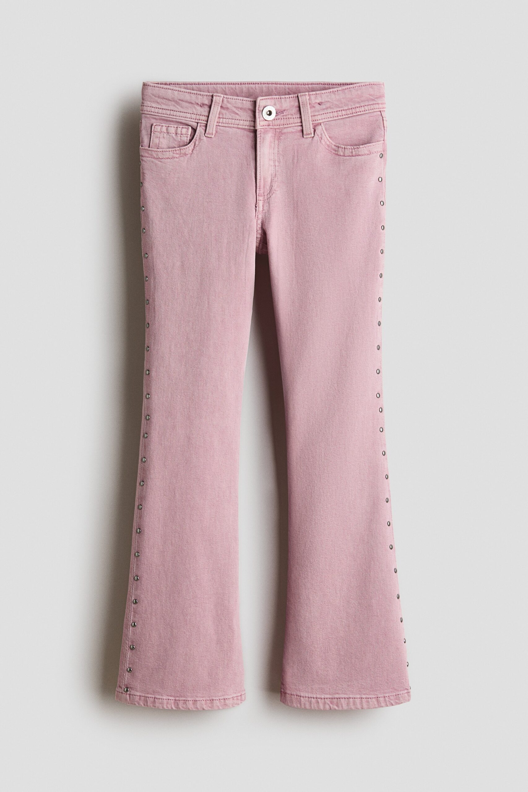 H & M - Flared Leg Low Jeans - Washed Denimroze