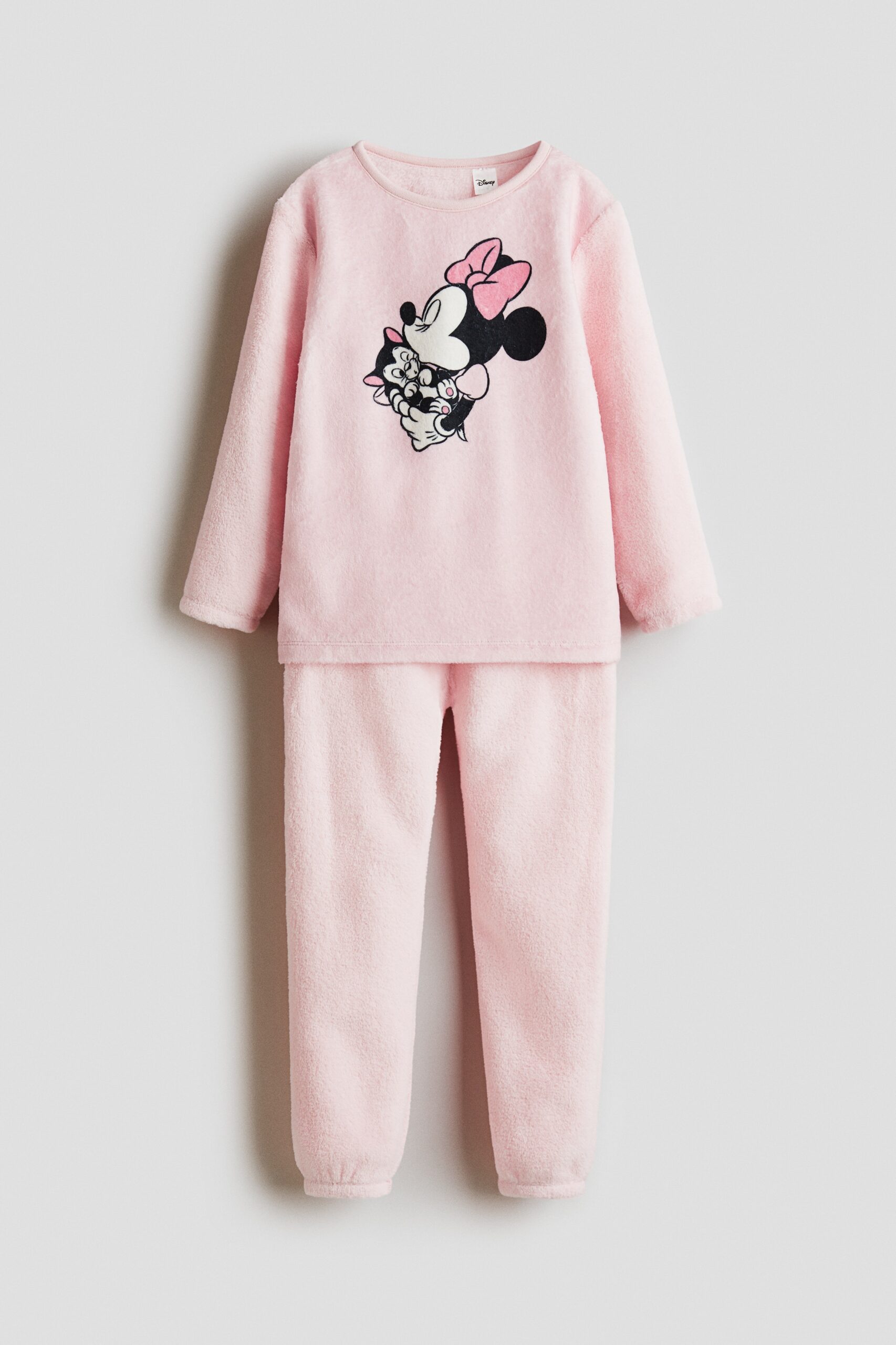H & M - Velours pyjama met print - Lichtroze/Minnie Mouse