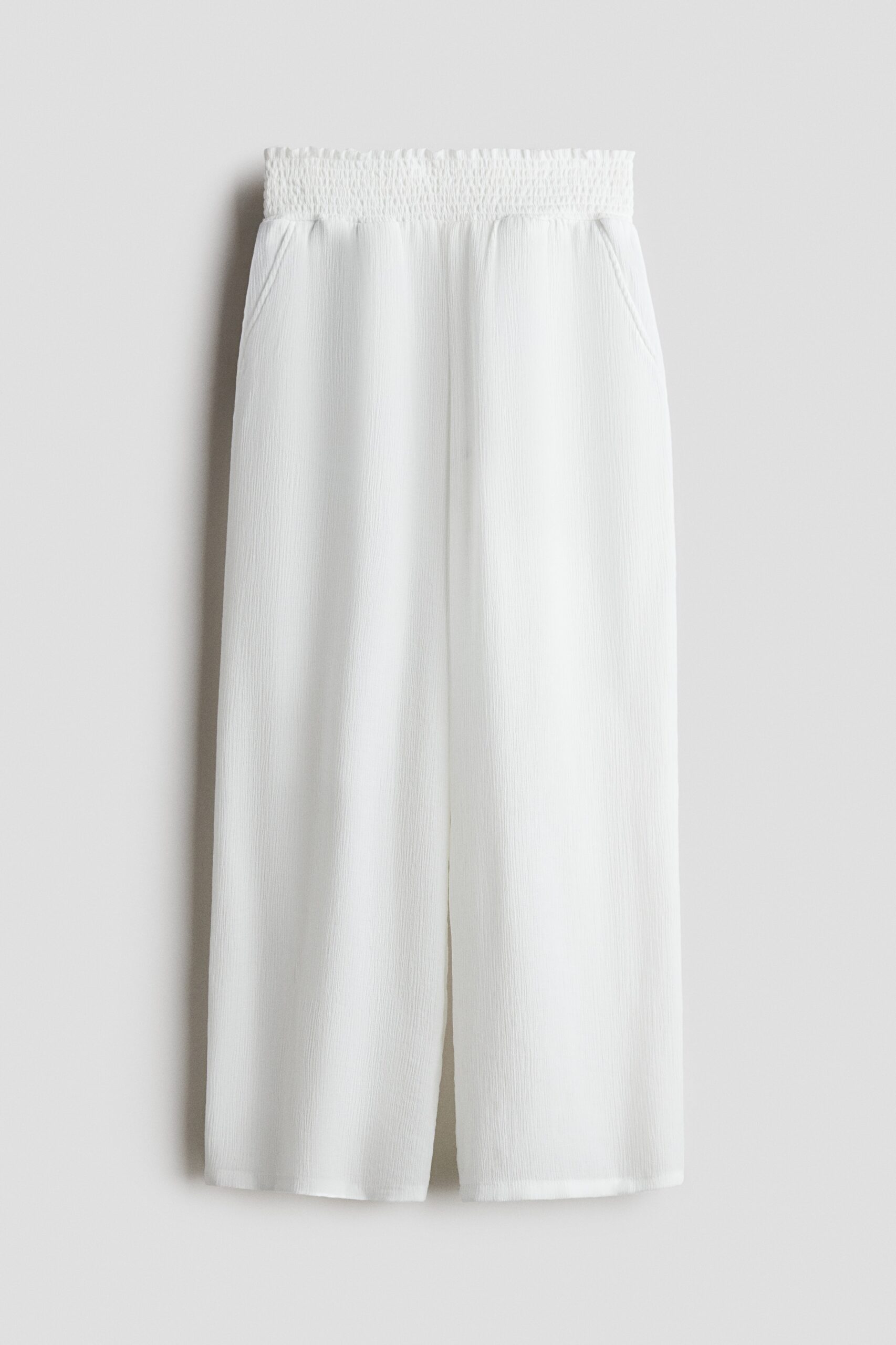H & M - Crinklebroek met smokwerk - Wit