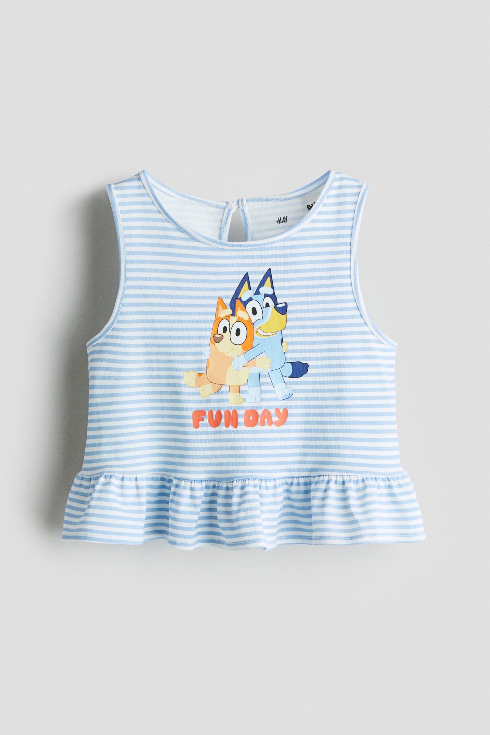 H & M - Peplumtop met geprint motief - Lichtblauw/Bluey